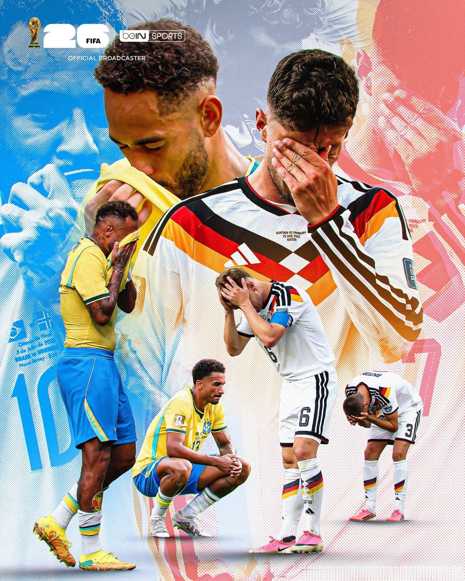 2026年世界杯是历史上首次FIFA世界杯，德国和巴西均未进入四分之一决赛 🇩