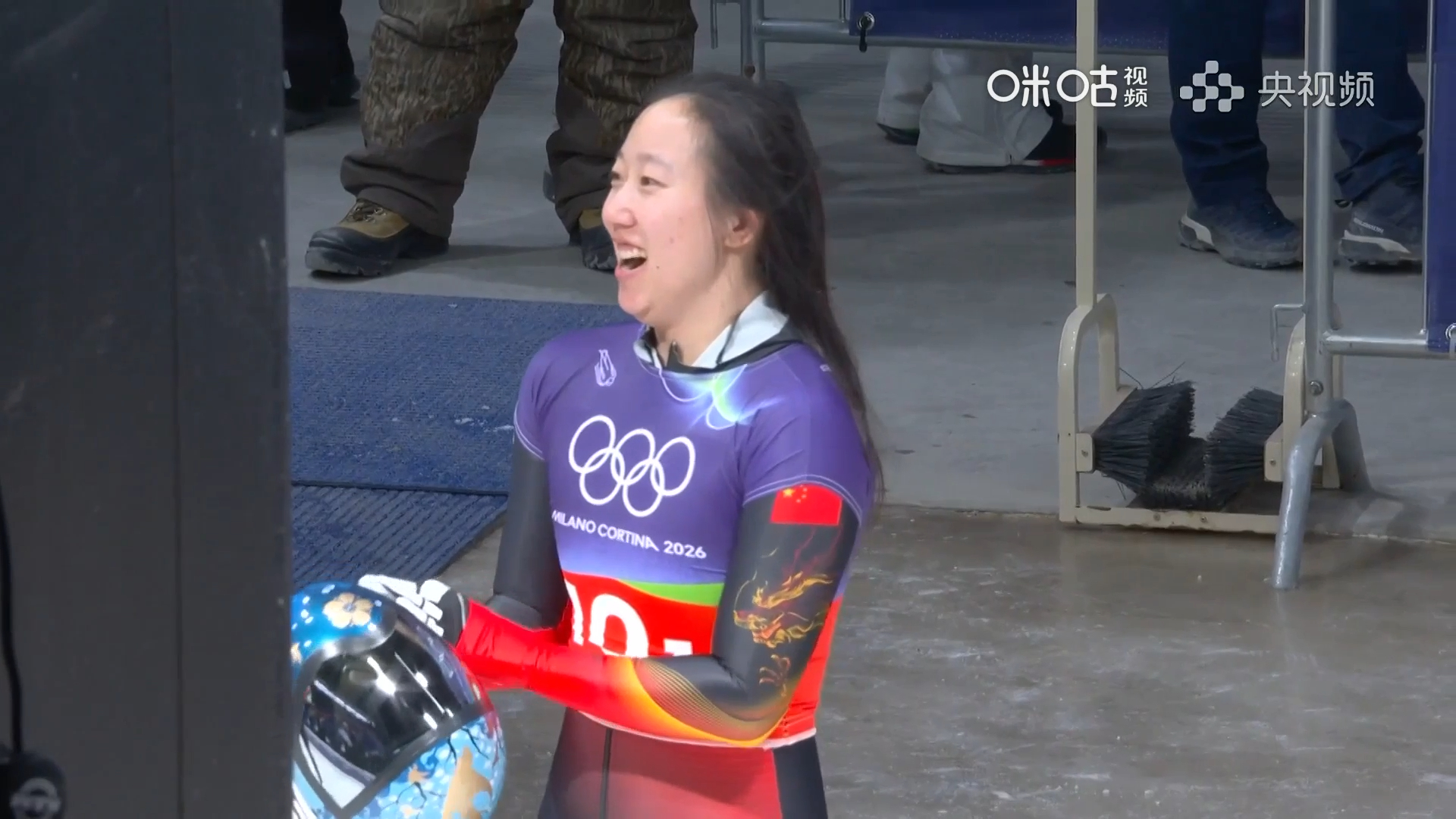 #陈文浩赵丹1分59秒93完赛#米兰冬奥会钢架雪车男女混合团体决赛，中国组合陈文