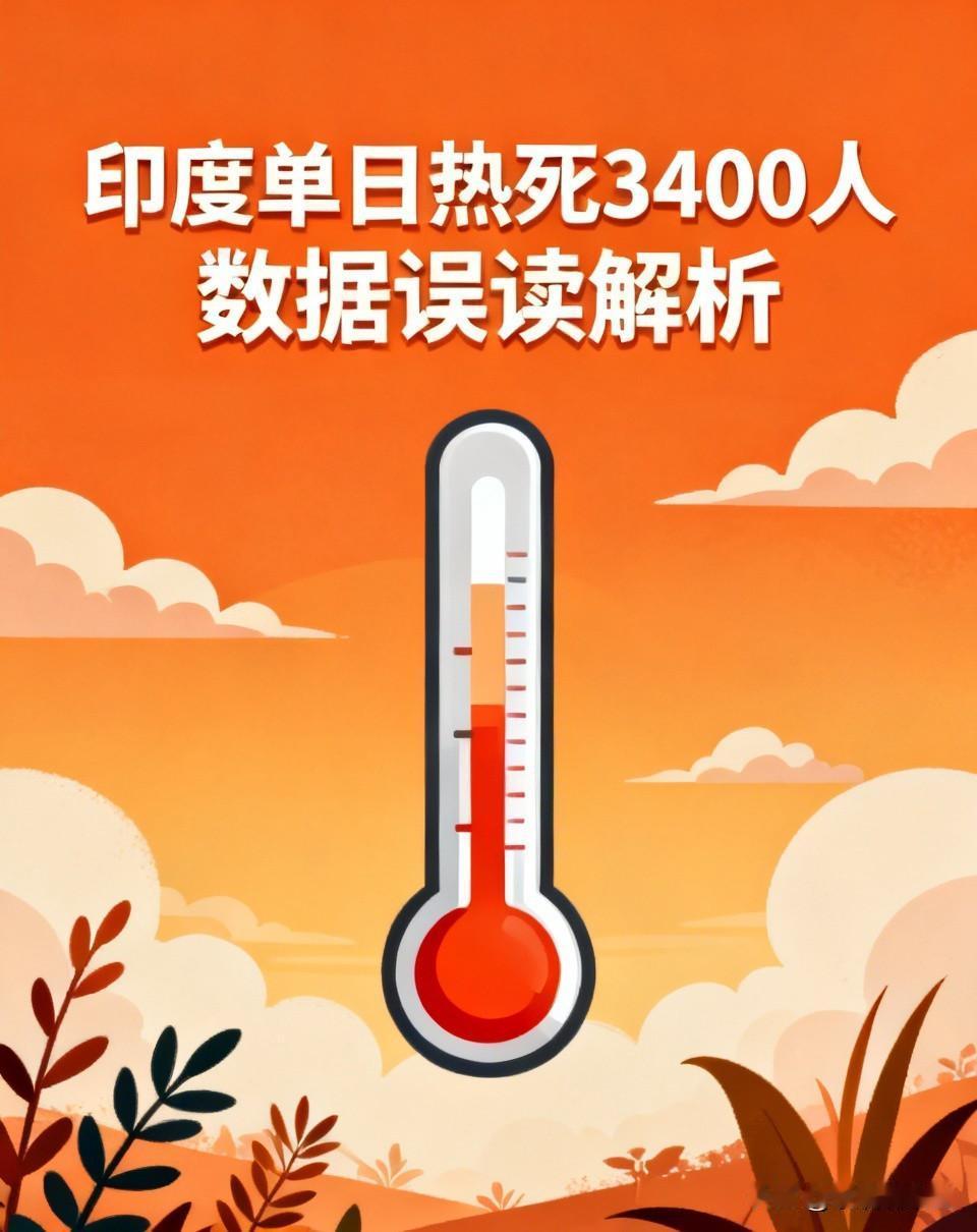 刷屏的“印度单日热死3400人”，其实被大家误读了！
 
最近全网都在传印度高温
