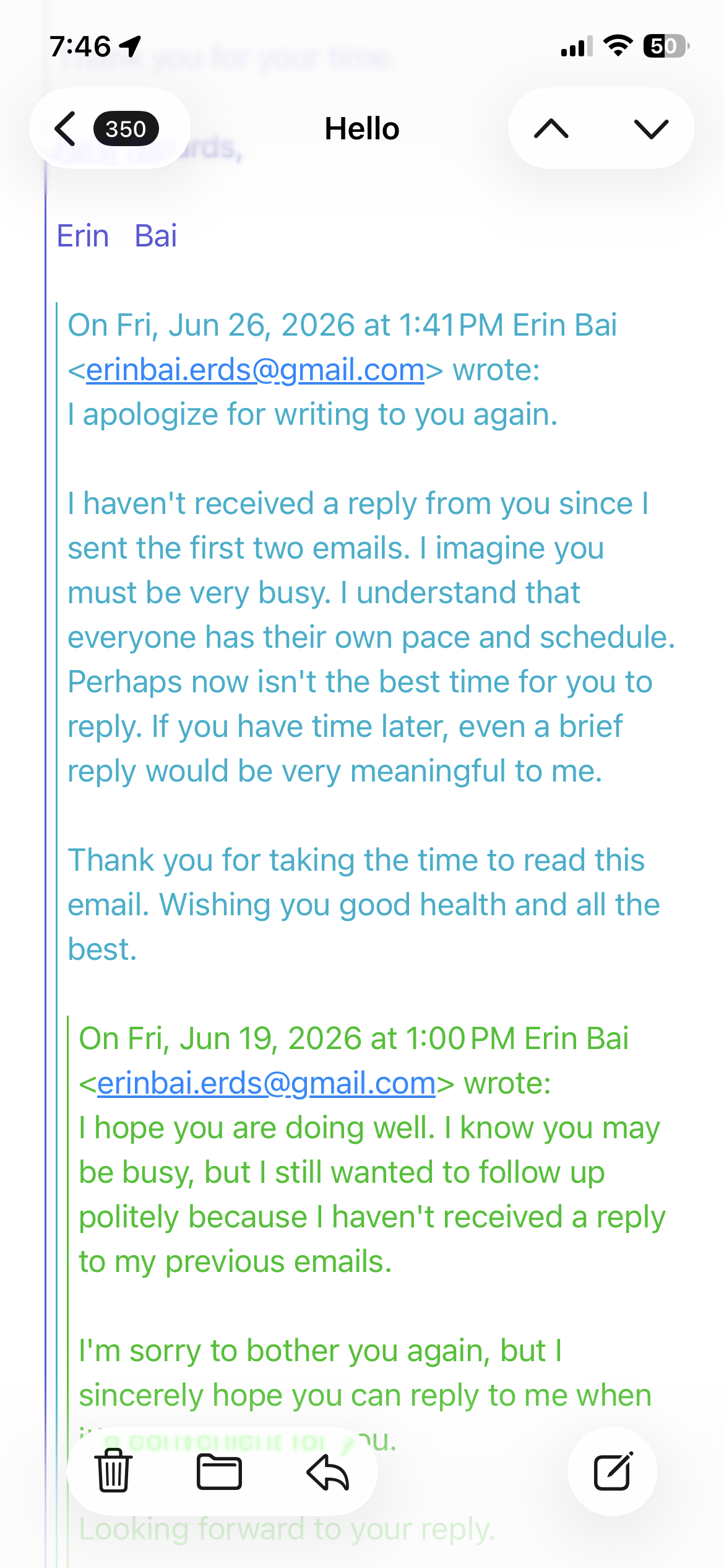 最近网上的骗子都在用AI写email了吗，遣词造句和语法标点明显比以前好不少。但