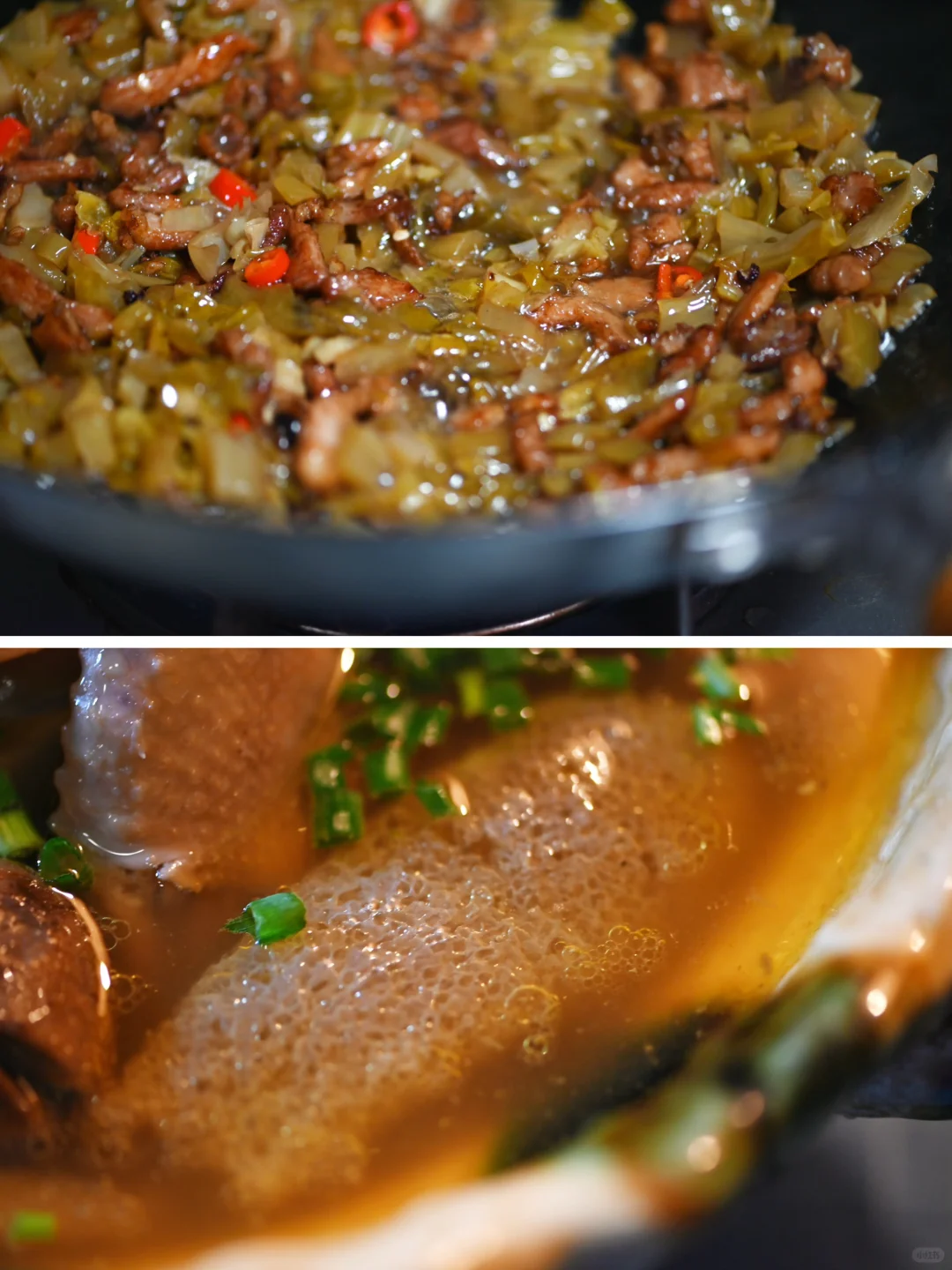 酸菜肉丝 鱼香红菜苔 排骨香肠 菌鸡汤