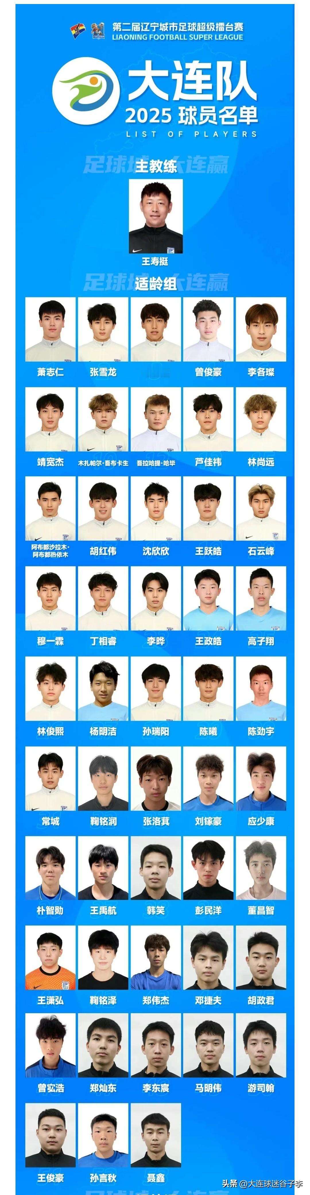 看看辽超决赛大连队名单都有谁？
辽超决赛大连队名单以大连英博队U21和U19为班