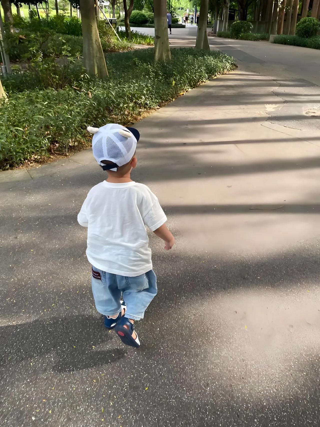 我的小侄儿，两岁了，天天要出来玩，今天我妈带他去公园玩。