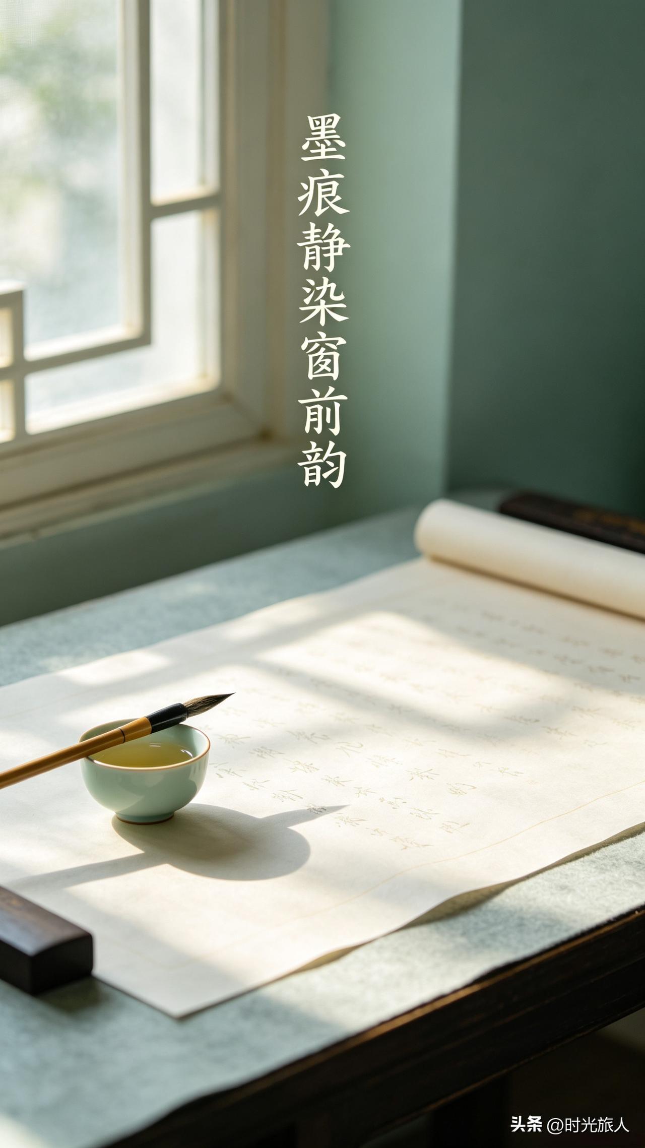 一盏清欢闲品雅联，笔墨温润意境悠远，平仄工整错落有致，寥寥七字藏尽岁月清宁。
不