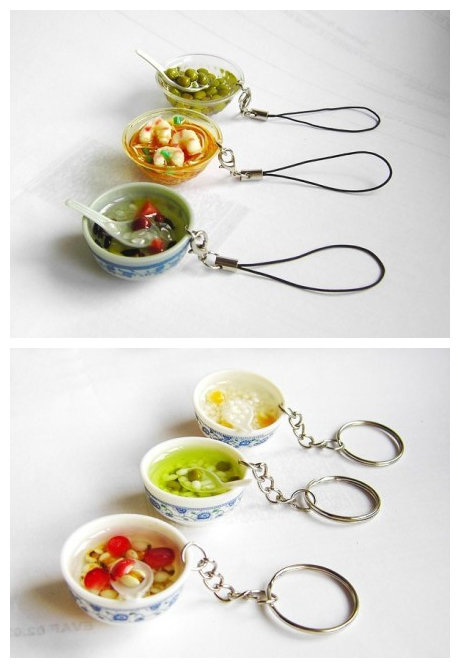精致的食物创意吊饰设计。by Mini Food。 