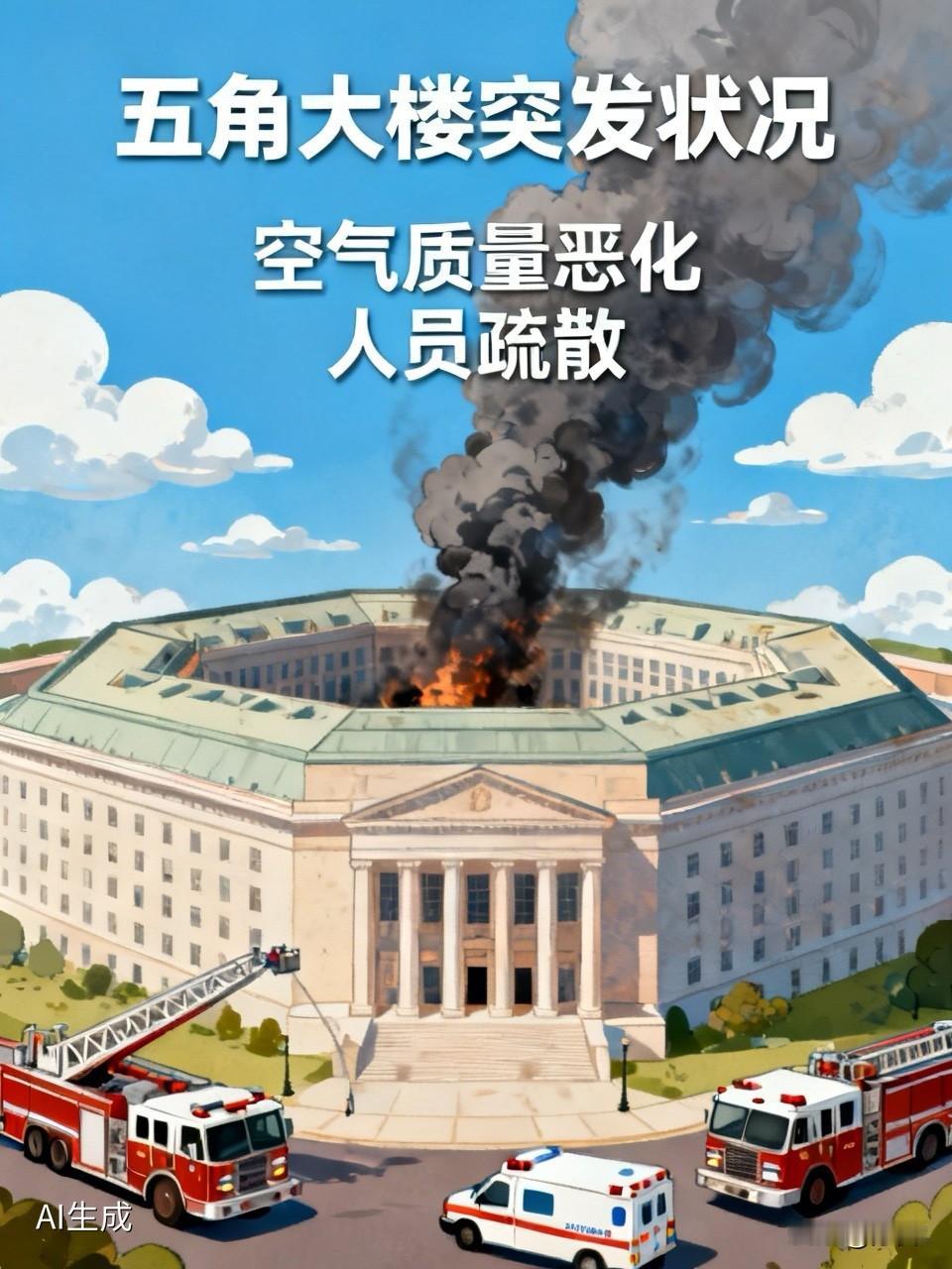 谁这么厉害能把五角大楼吓得停止运转？
刚刚得到消息，五角大楼内空气质量突然恶化，