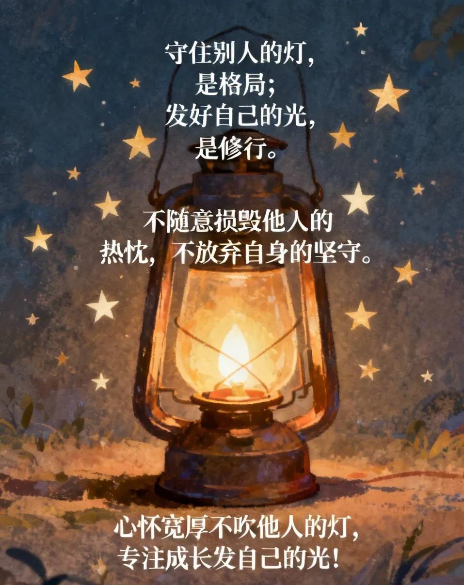 之前偶然读到两句很有感触的话：不吹他人灯，自照世间路 深蛙。

每个人心底，都燃