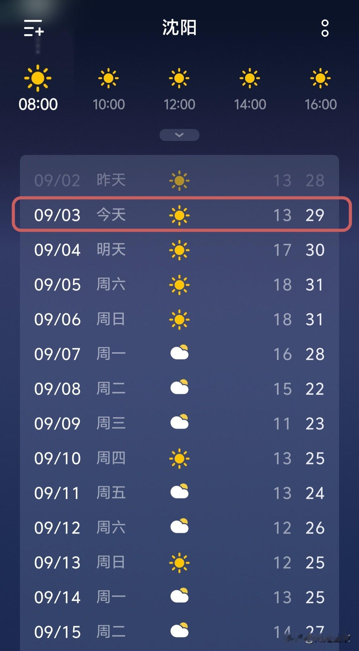 沈阳天气播报：早上明显见凉，秋天的节奏来了…
 
沈阳的家人们，咱们一起来关注近
