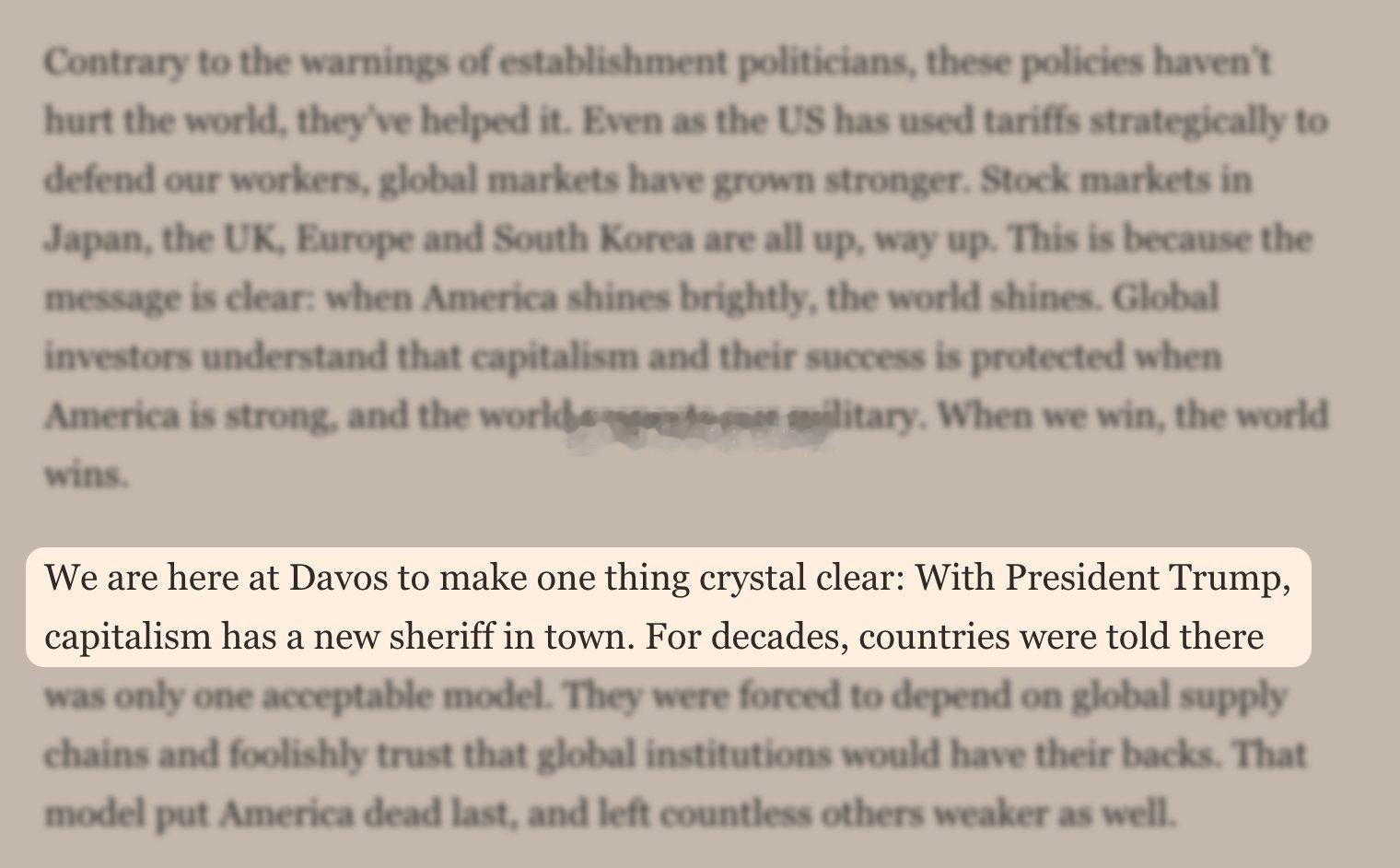 FT报道，据与会人士透露，美国商务部长卢特尼克在达沃斯世界经济论坛晚宴上遭到嘲讽