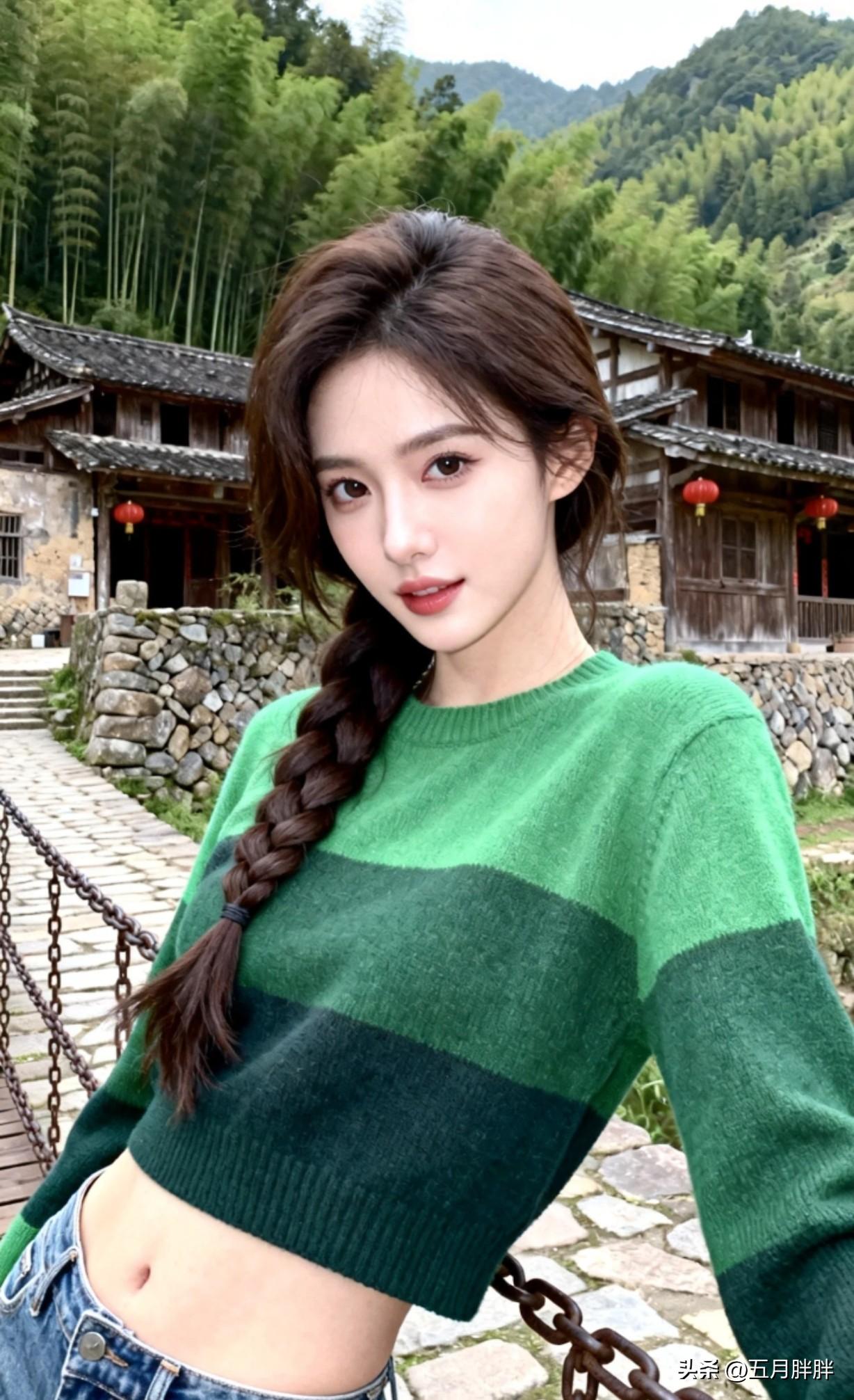 什么样的穿搭可以成为气质女神? 绿意盎然，少女与古村落的完美邂逅🌿🏡