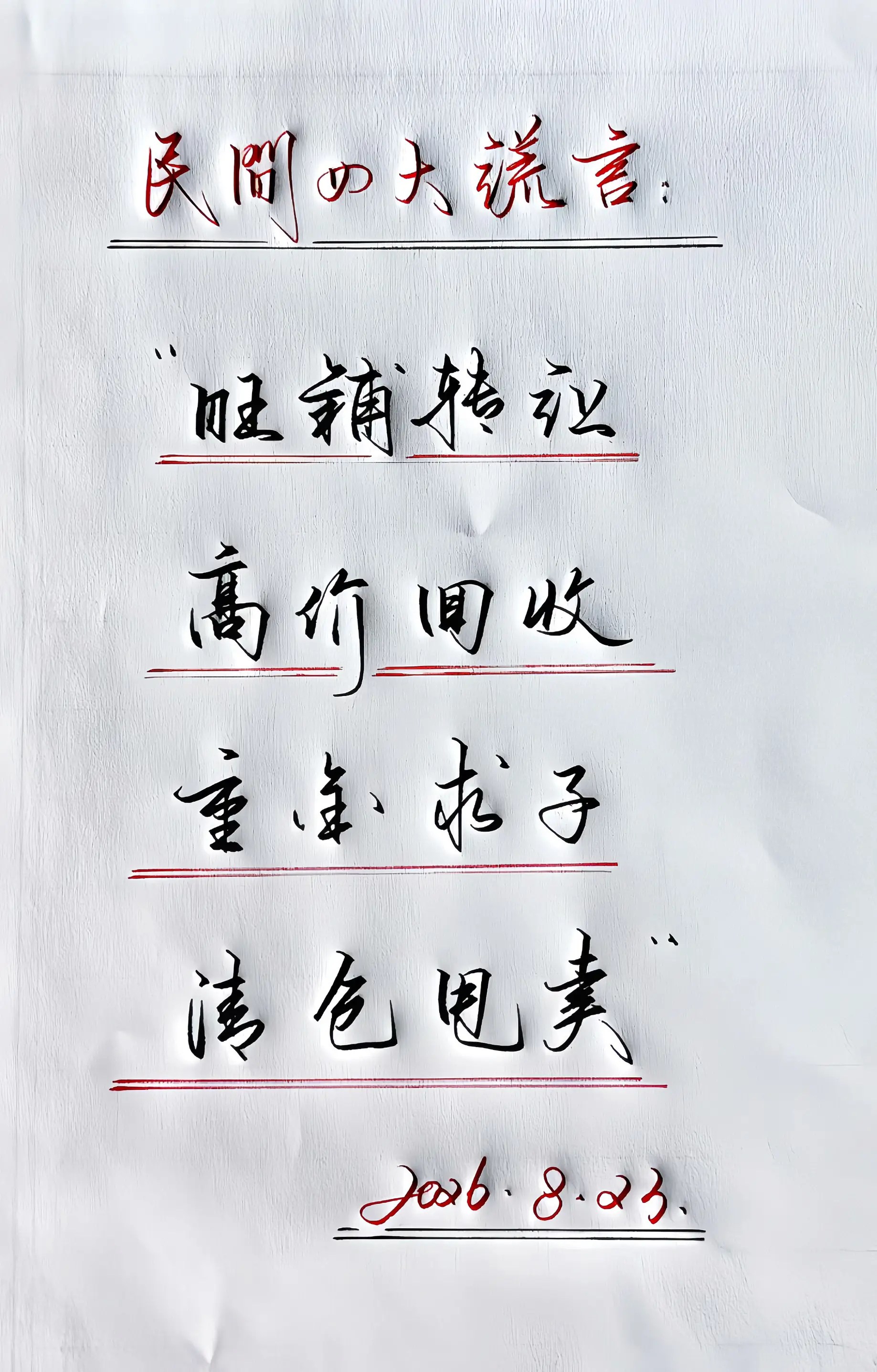 真实生活分享计划  民间四大谎言 情感手写写字是一种生活 硬笔行书