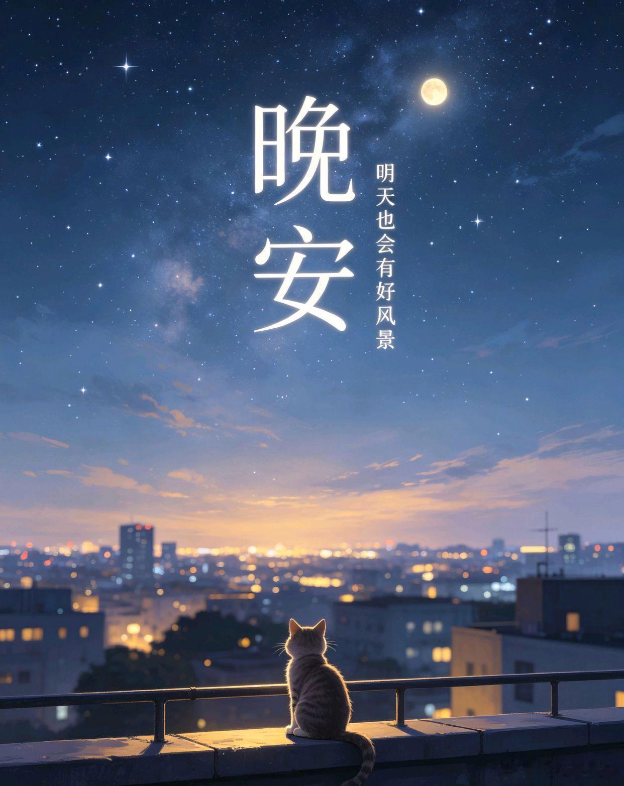 晚安[超话] 月光漫过喧嚣落幕的人间，也抚平心底翻涌的情绪，放过纠结与不甘，接纳