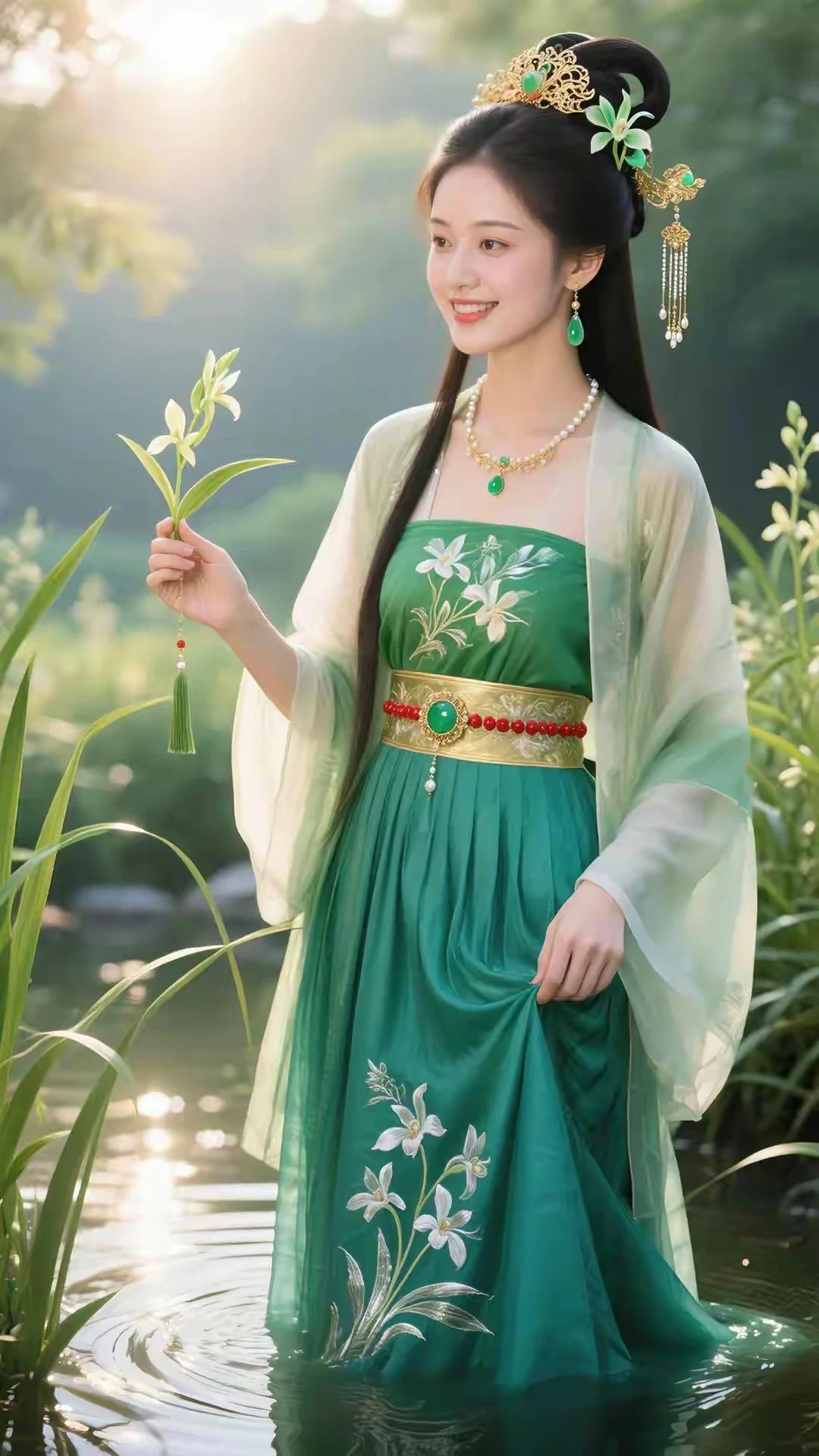 苔径风轻落蕊稀，
竹炉烟暖逗云扉。
忽看涧鹿衔芝去，
空谷幽兰蝴蝶追。