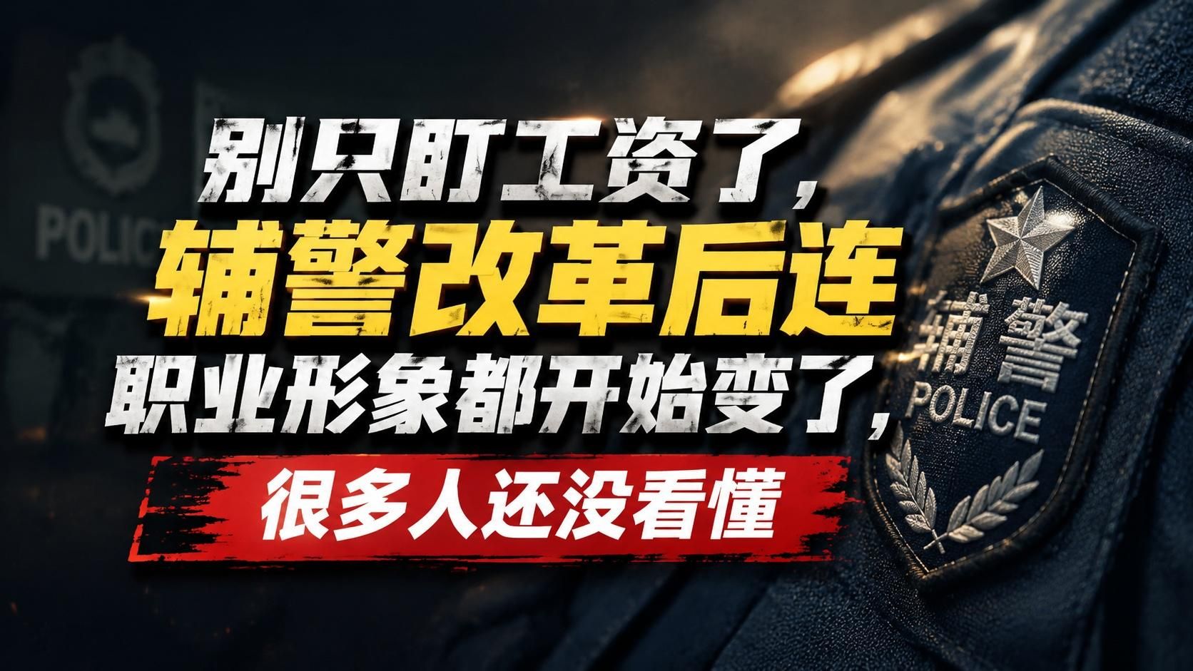 别只盯工资了，辅警改革后连职业形象都开始变了，很多人还没看懂