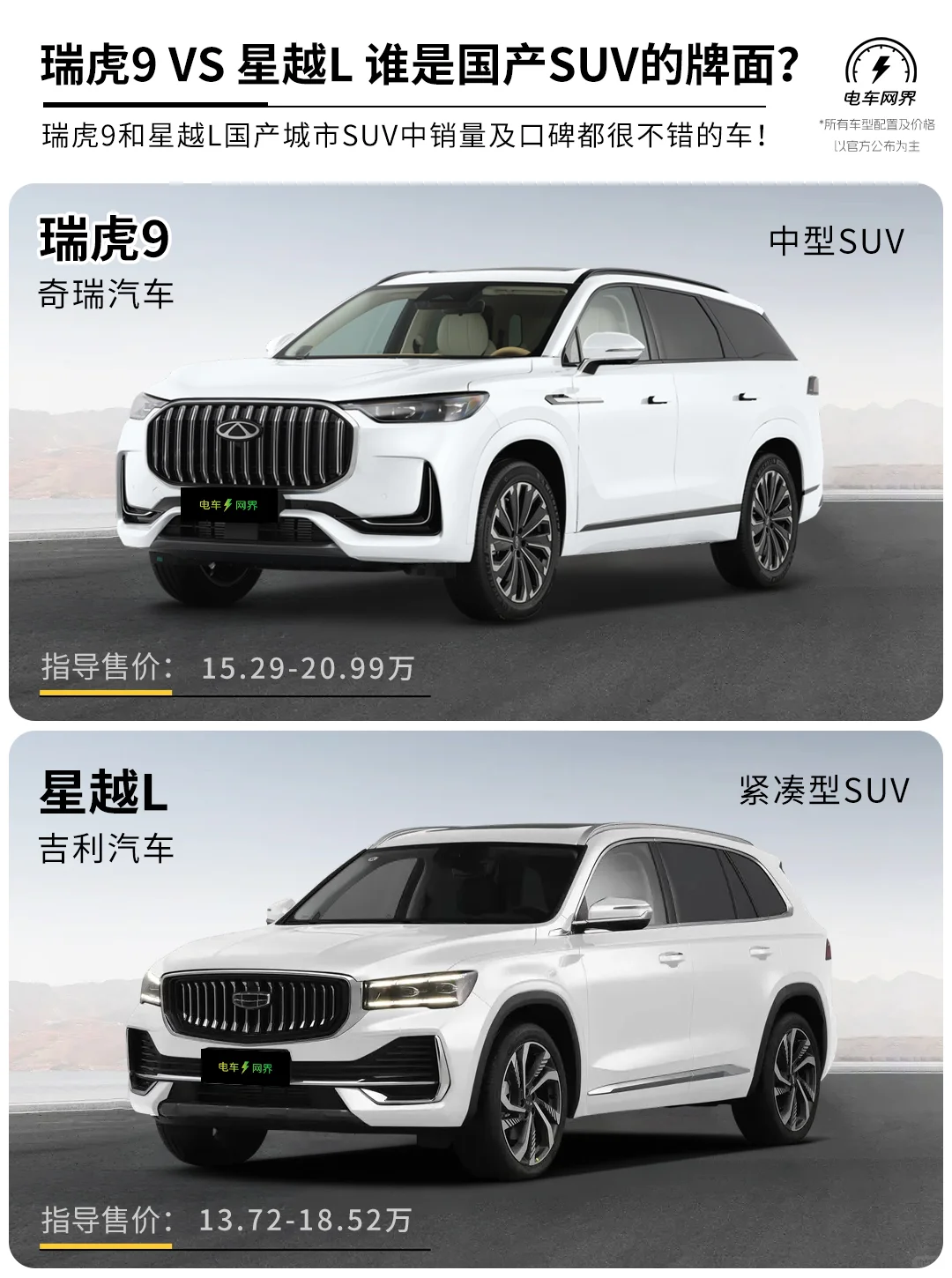 瑞虎9 VS 星越L 谁是国产城市SUV的牌面？