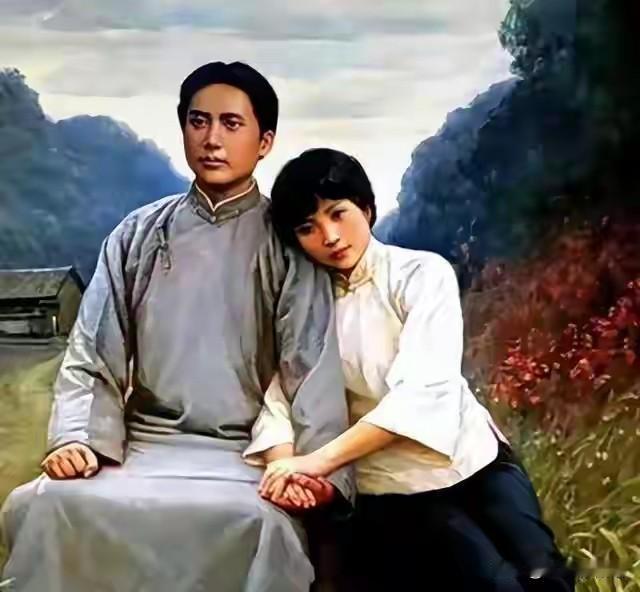 1. 第一张（双人油画）
青年毛泽东与杨开慧乡间相伴的艺术创作。杨开慧轻靠在毛主