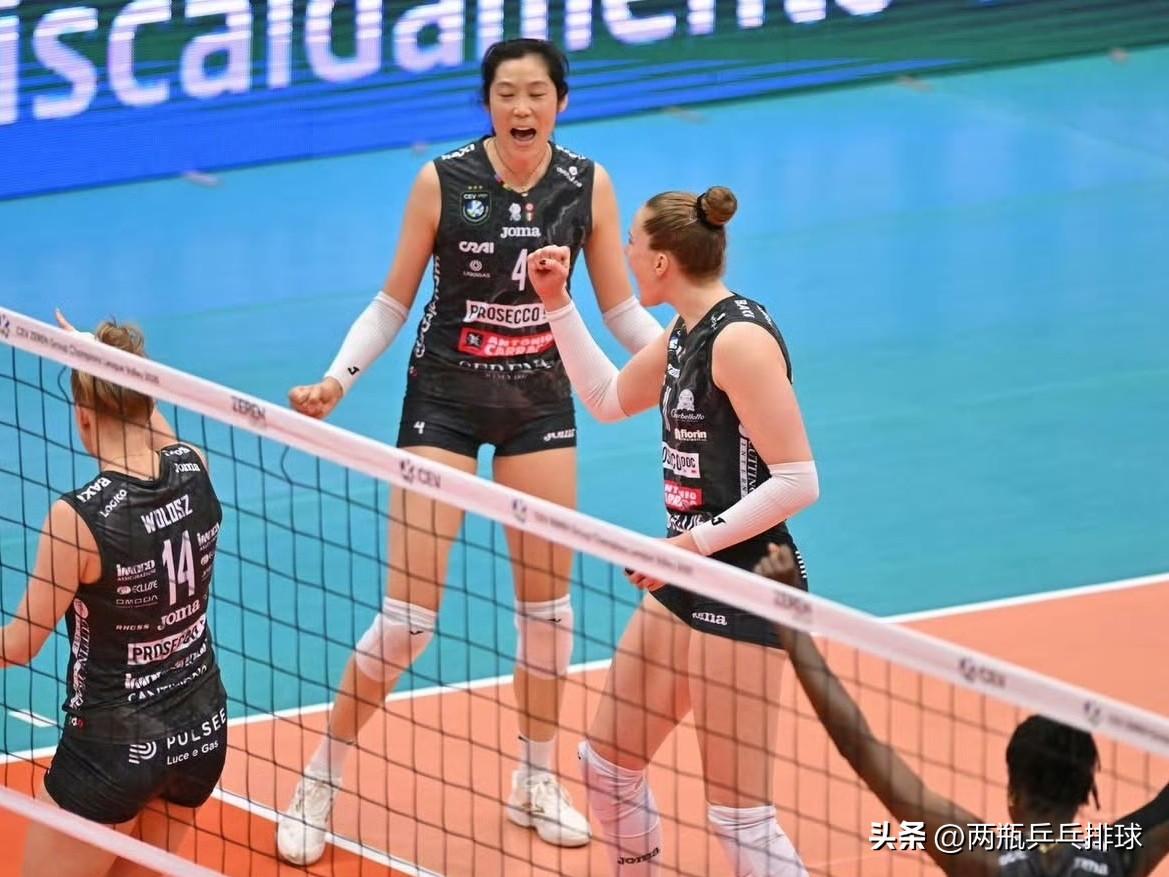 朱婷两回合狂揽40分（16+24），助力科内4-2（积分）淘汰泽仁体育，成功晋级