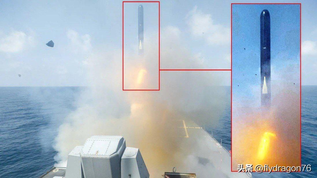 在一次美军发射过程中，发现了一枚不同寻常的战斧导弹。据信这是一枚海上打击型战斧B