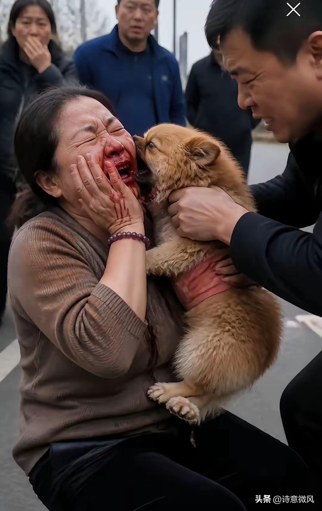 “把狗当儿子”的代价：大姐亲吻狗狗瞬间被咬，鲜血直流的一幕让人后怕
 
一段视频