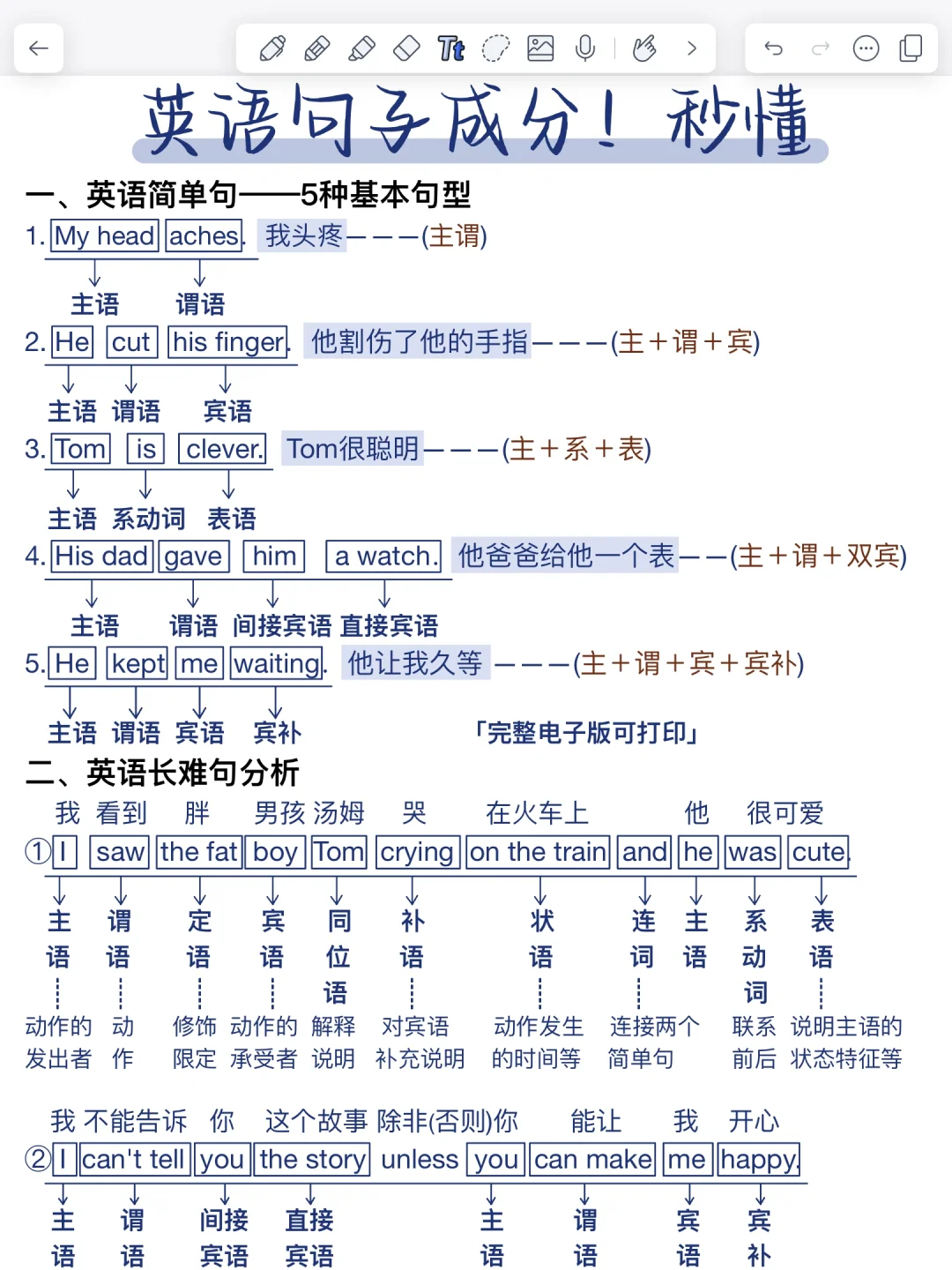 秒懂英语句子成分！真的很重要！零基础救星！