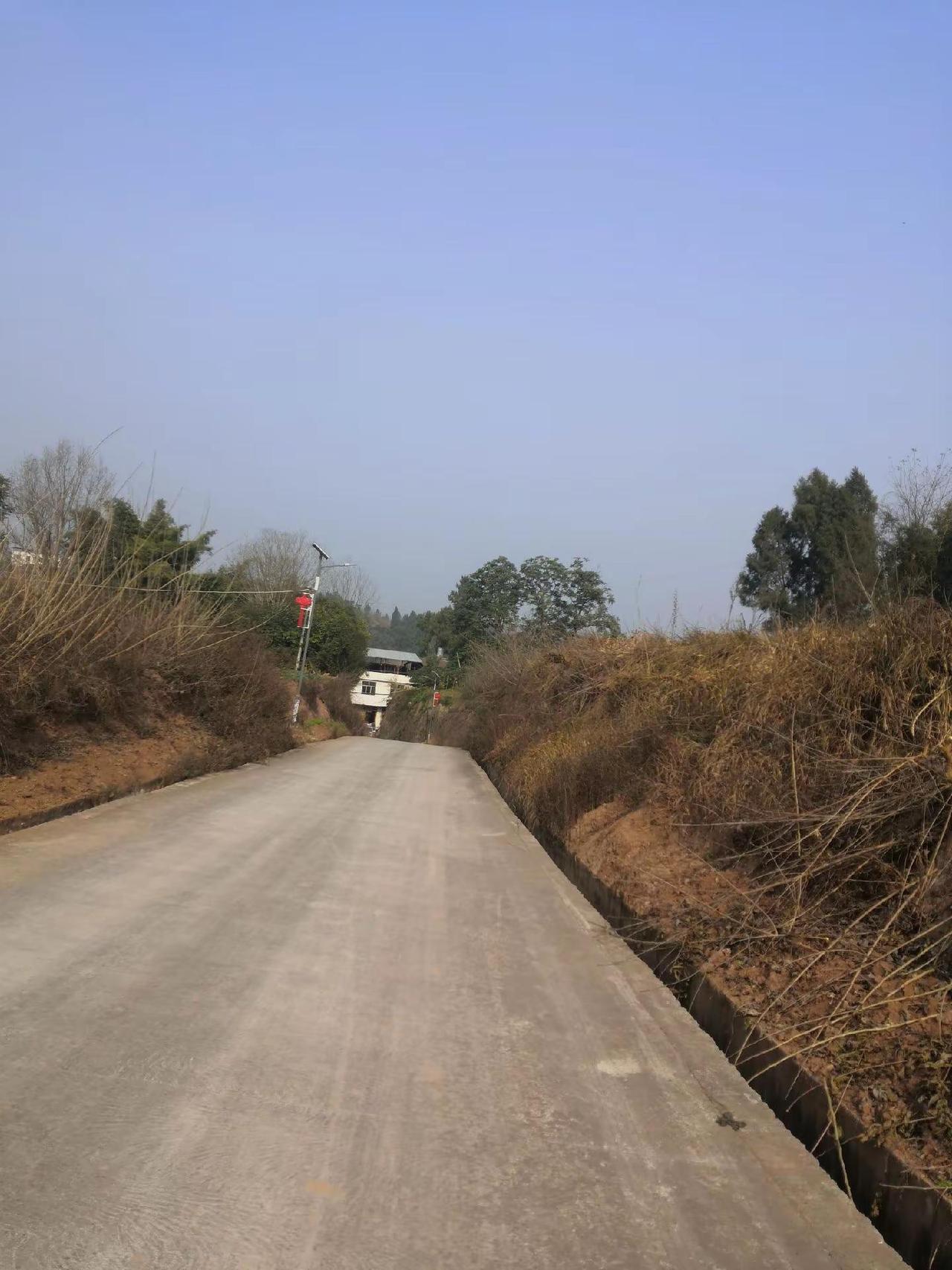 乡村道路上，蓝天冬日暖阳照人间我的乡村生活 农村生活记录 乡间小路自然风景