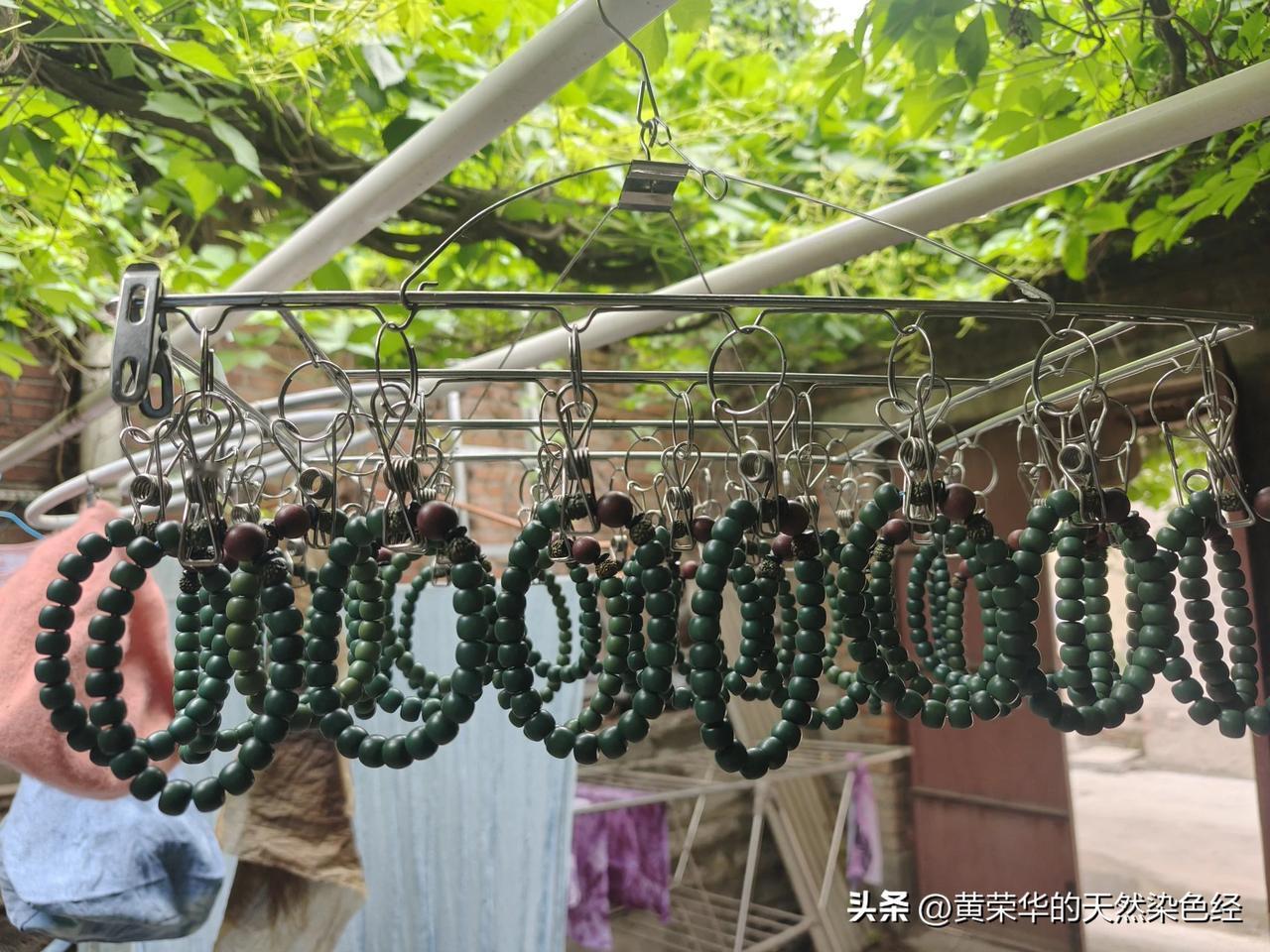 #看看你们的手串#手工植物染菩提子手串