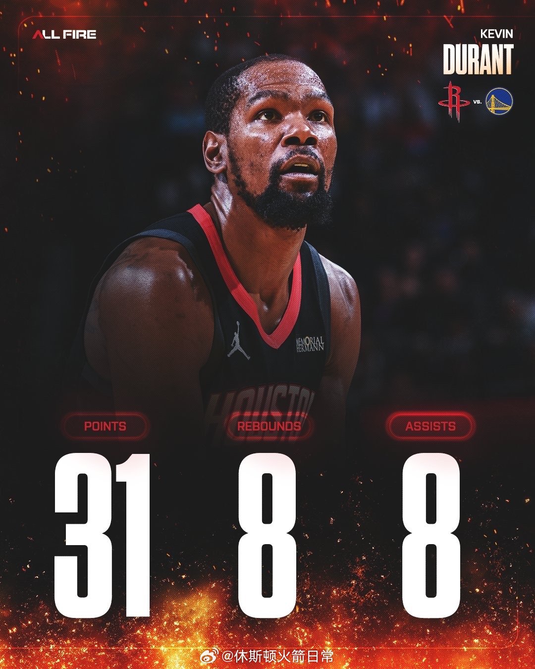 今天四大主力的数据火箭vs勇士休斯顿火箭申京绝杀勇士