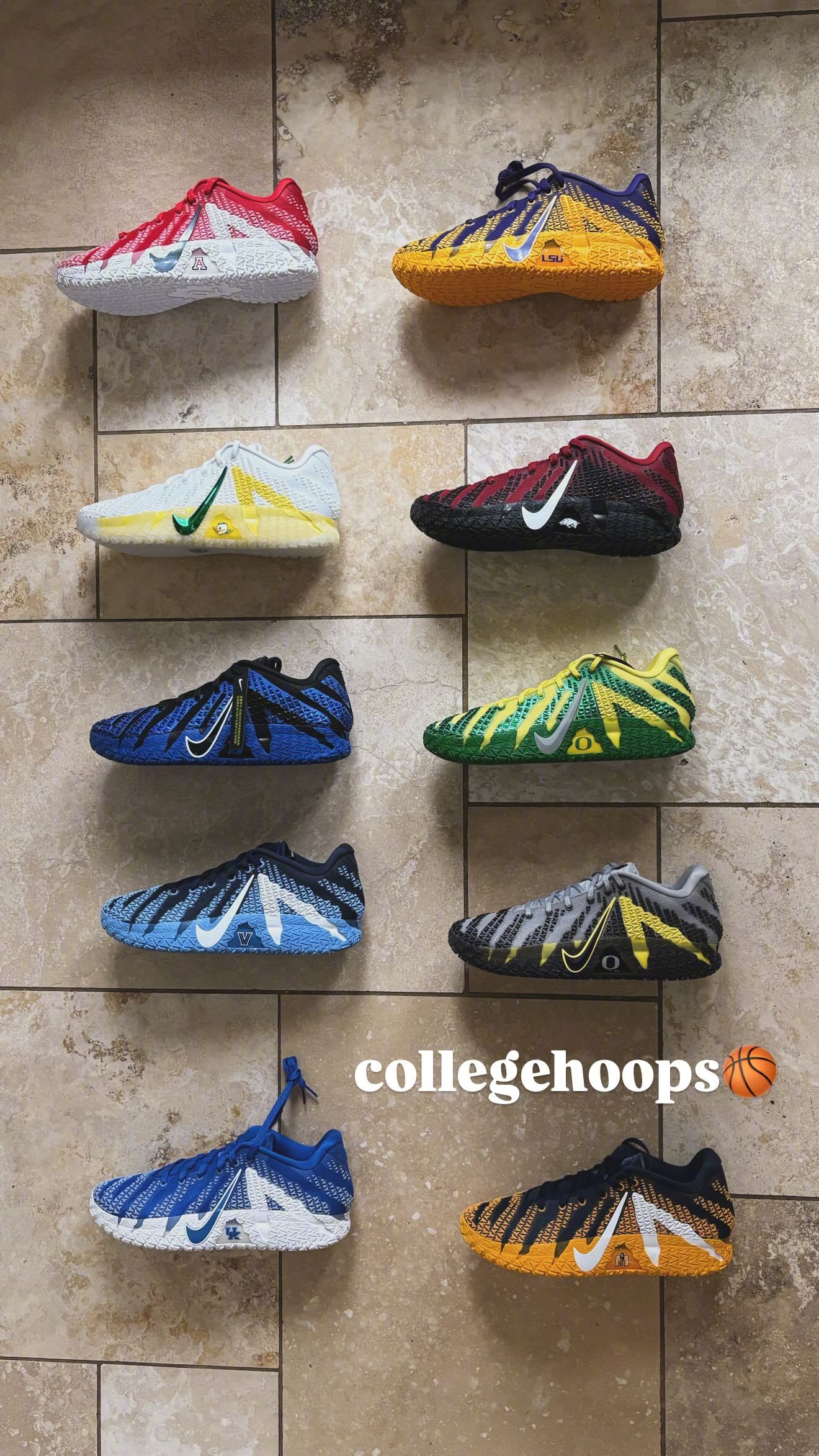 莫兰特晒出的部分大学专属配色的Ja 3 PE。 