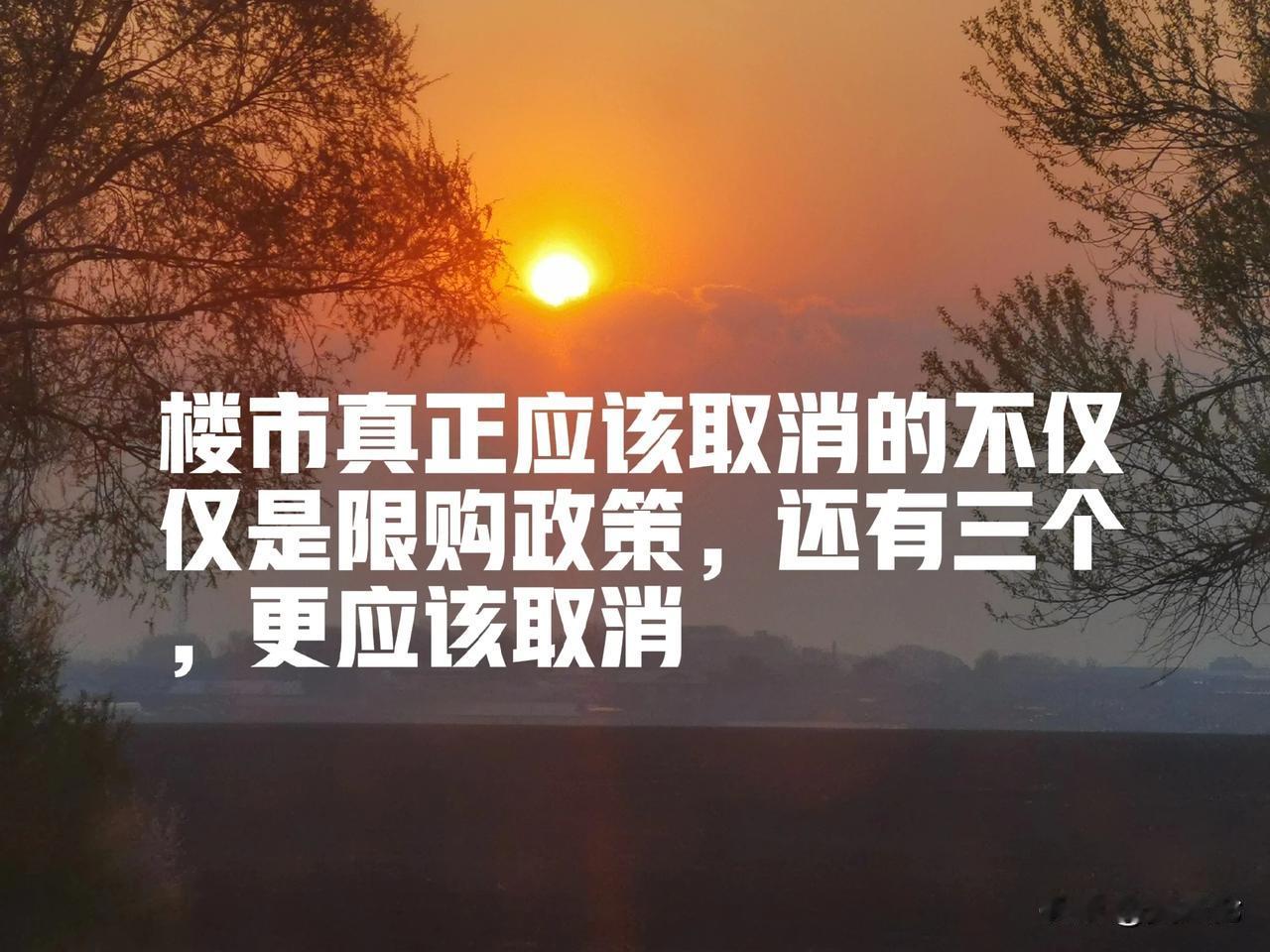 不知你发现没有？楼市真正应该取消的不仅仅是限购政策，还有三个，更应该取消。

【