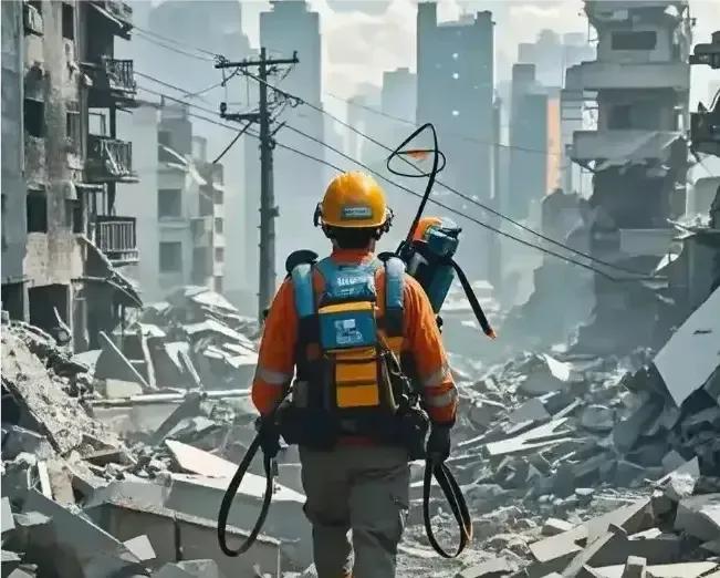 “应急阵上作中坚，通讯兴师解倒悬，每遇灾危施妙技，宛如天使护坤乾。”

在应急通