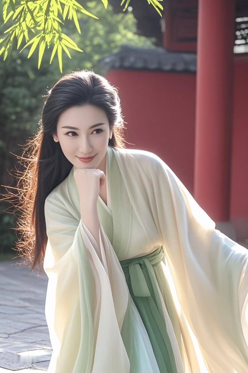 AI写真辑竹声里，阳光中，汉服下，古院的时光仿佛被拉长了许多许多⏳