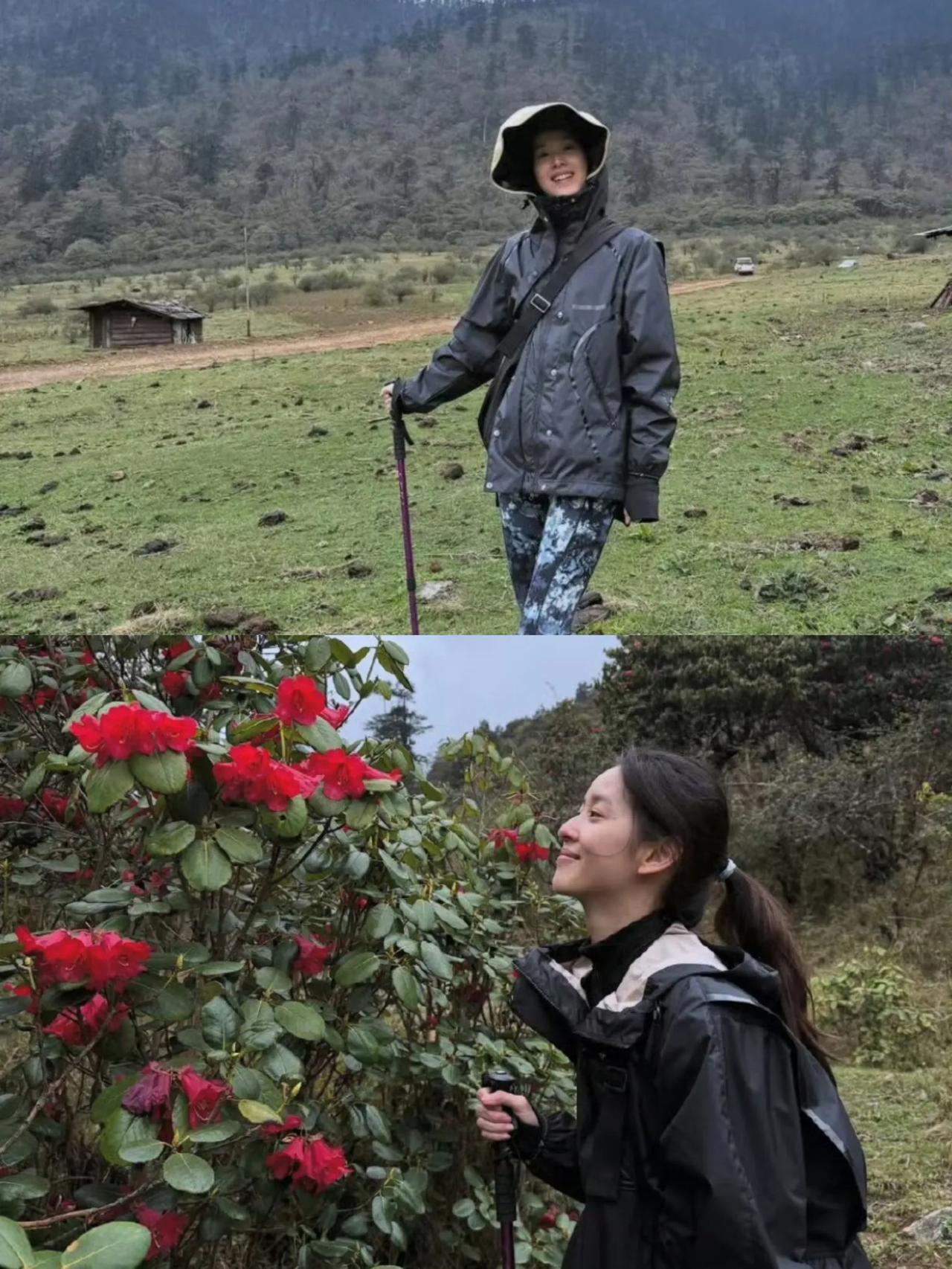 章泽天晒和杨天真在不丹徒步照，全都是大素颜无修图的照片！

32岁的她虽然已经生