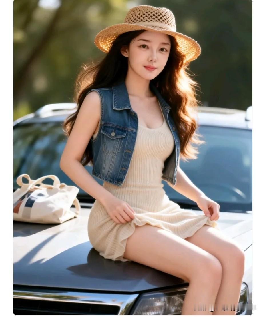 友友长得非常美
长发飘飘樱桃嘴
高鼻梁子大眼睛
鸭蛋脸型五官正
夏日穿搭很好看