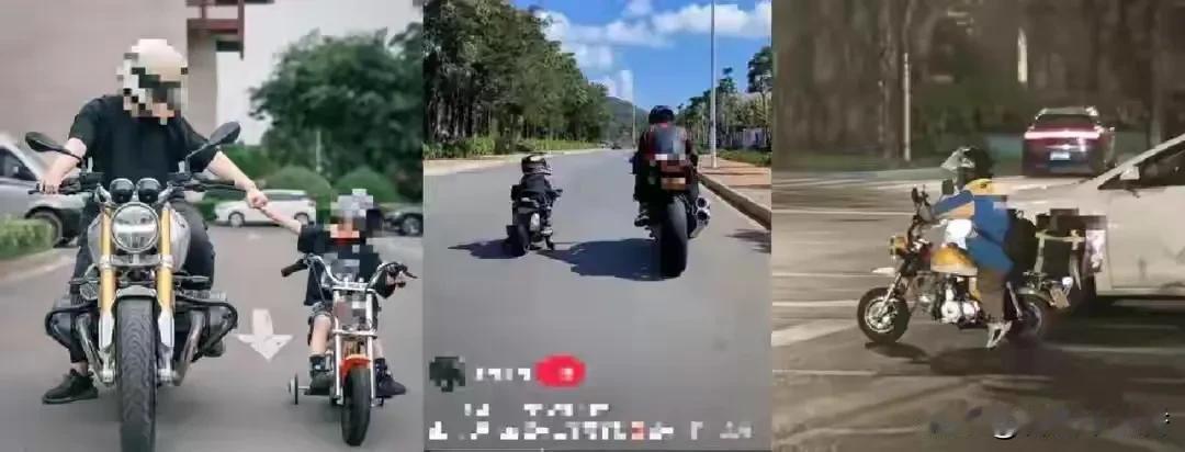 “迷你摩托”上路，安全问题真让人揪心。之前湖北宜都有个没戴头盔的小男孩，独自骑“