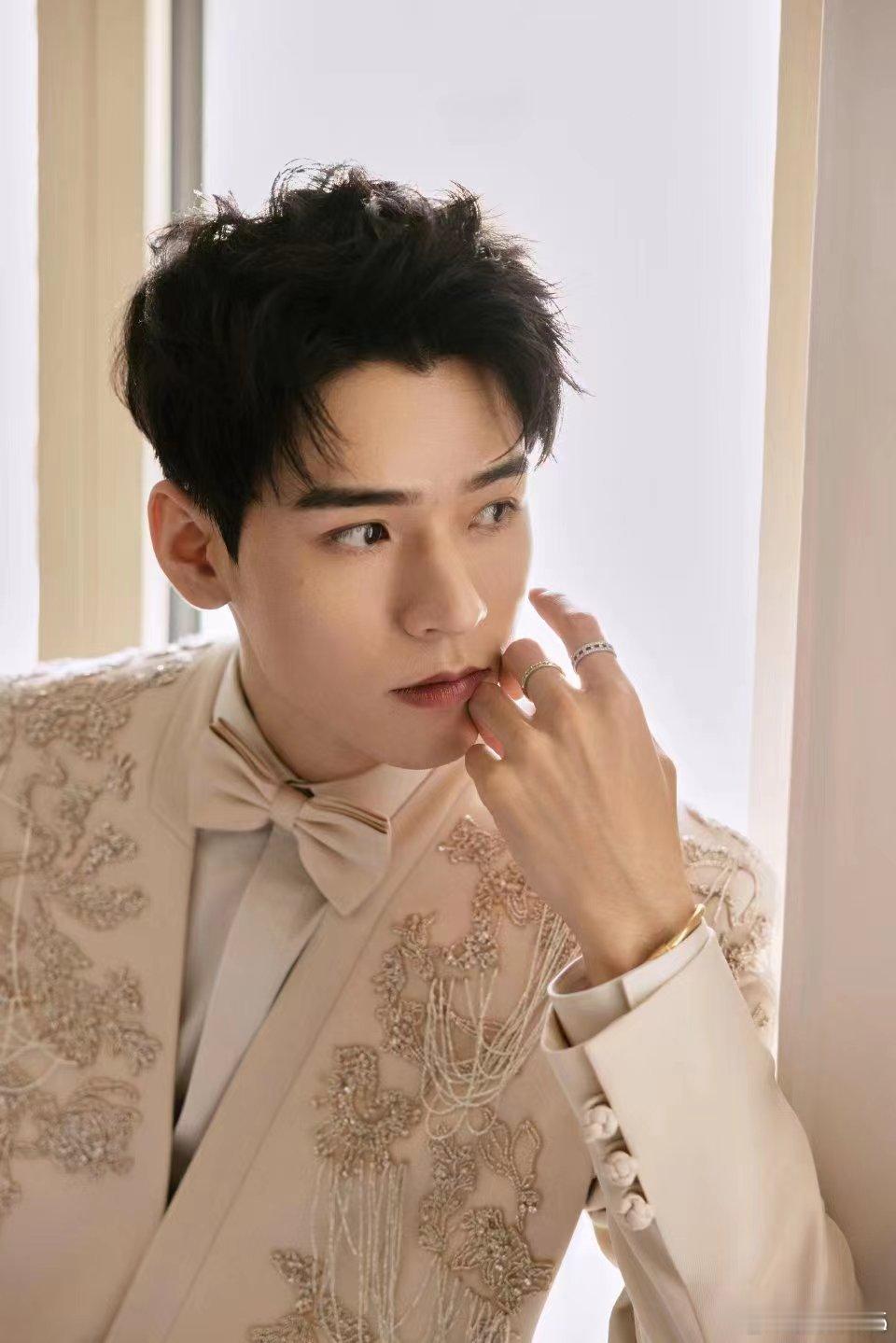 龚俊白色刺绣西装龚俊龚俊身穿刺绣西装出席红毯，高贵典雅。西装外套裁剪得体，凸显出