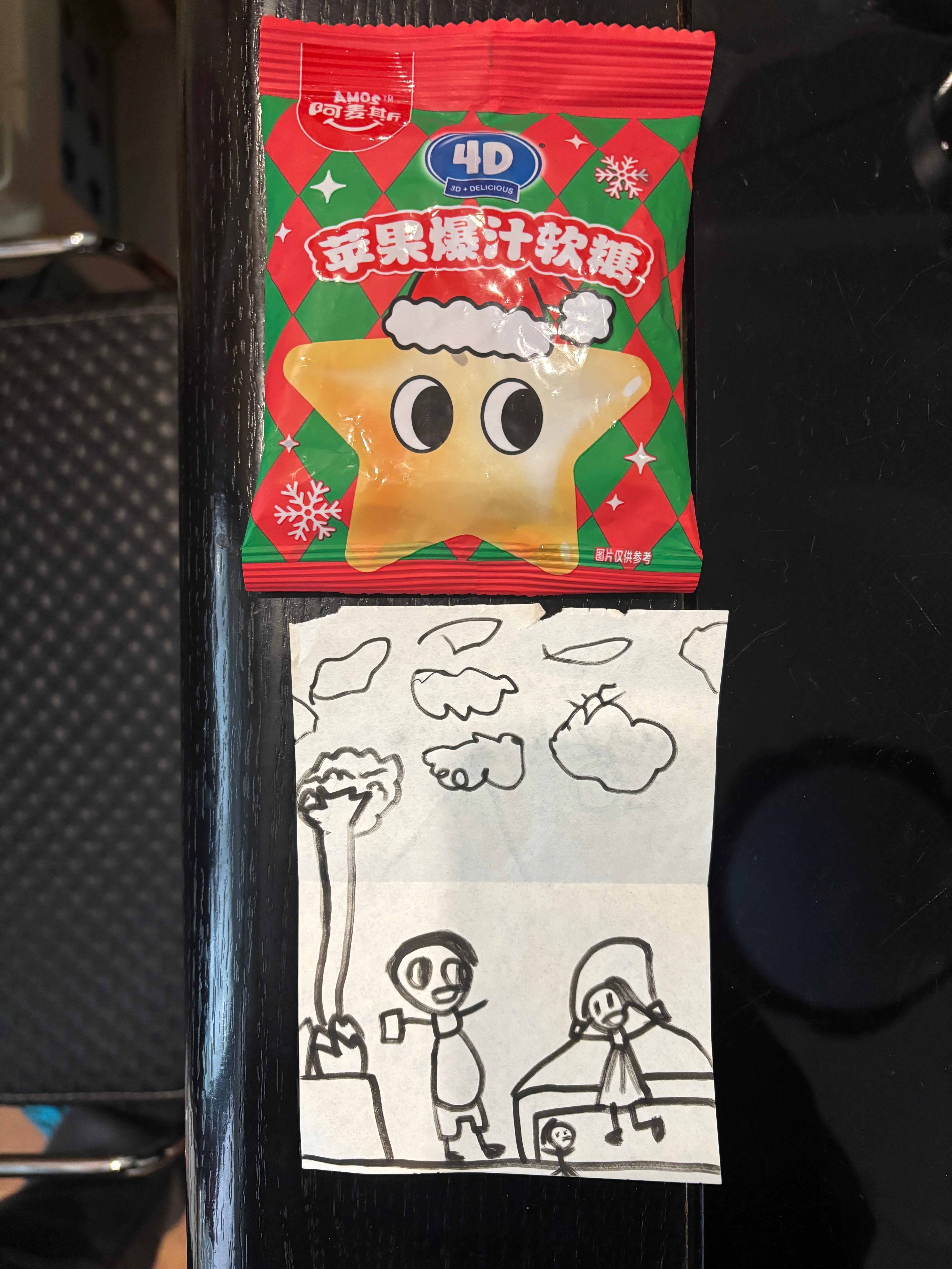 🎂 小女儿送我的🎁本来说要给我送🧧的，但是💰被👩统一管理了晚上偷偷画了