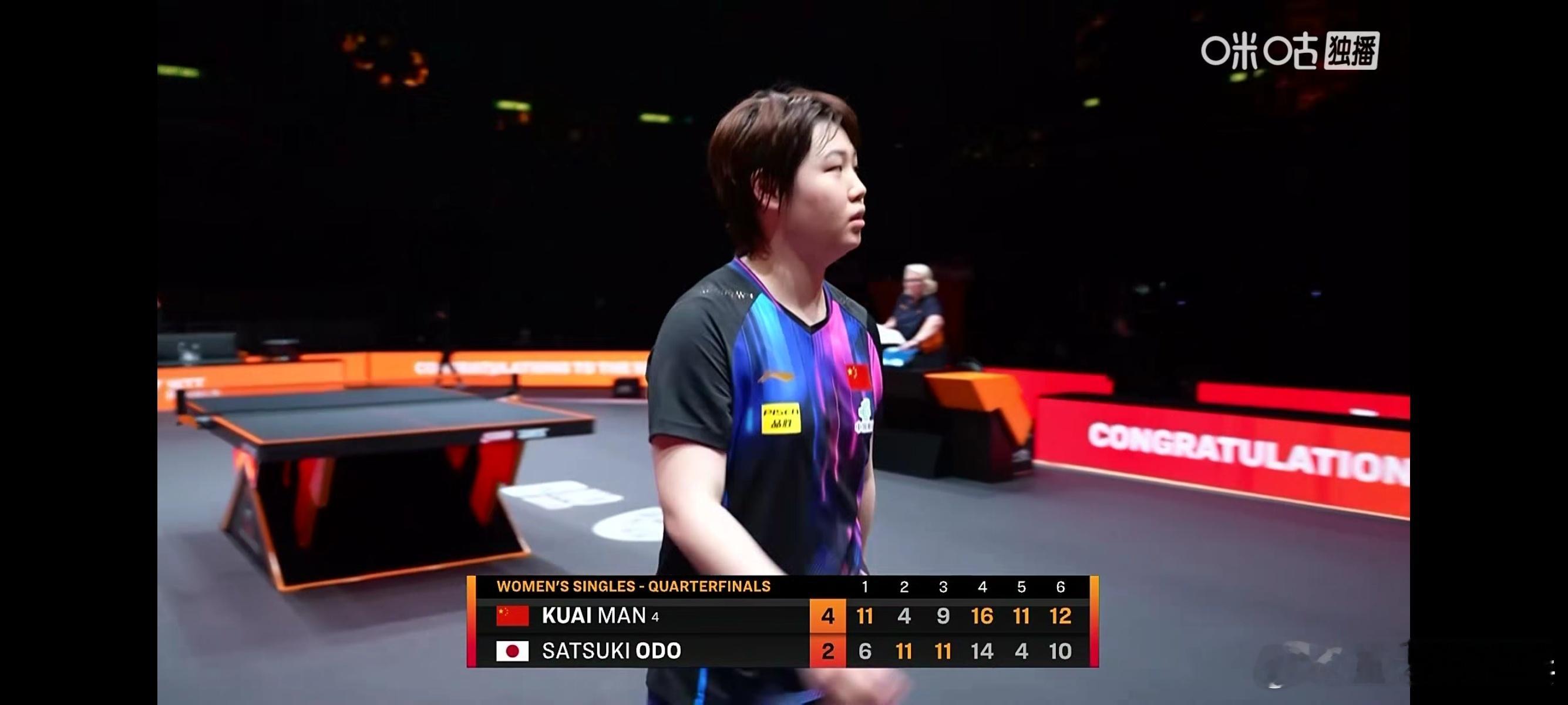 蒯曼vs大藤沙月 2025WTT香港总决赛女单1/4决赛，蒯曼4-2逆转战胜大藤