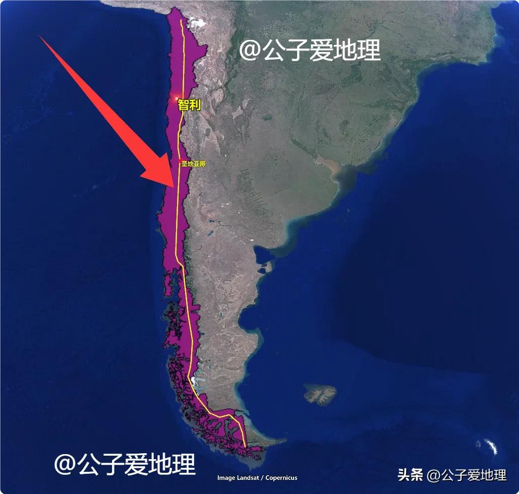 智利的国土形状，让人有强烈的修高铁的冲动
看到智利的地图，你可能会忍不住想拿起笔