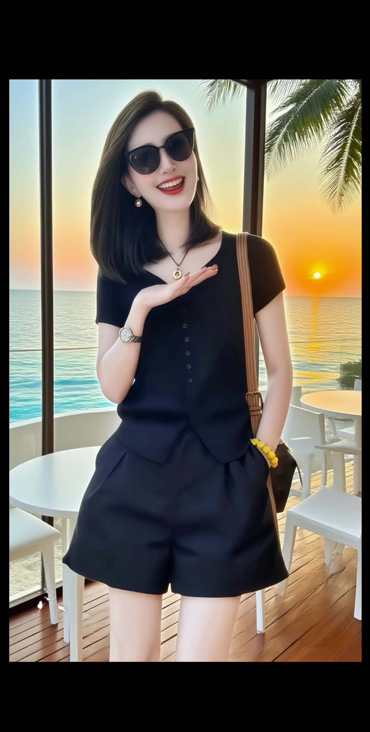 夏季穿搭 显瘦两件套 盐系轻熟风 黑色时尚搭配 夏日通勤休闲穿搭