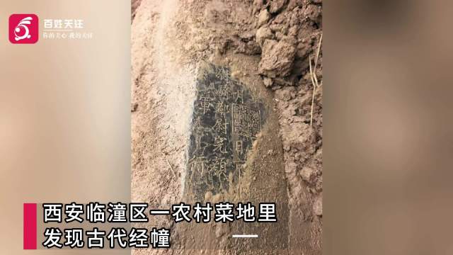 【#西安一村民菜地挖出古代经幢# 文物部门：初步判断为金代 已送博物馆】#村民菜地挖出的经幢进了博物