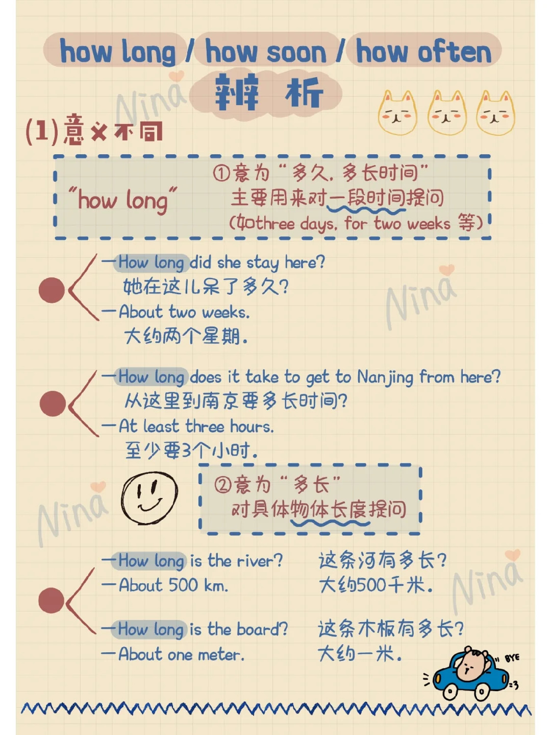 how long/how soon/how often辨析