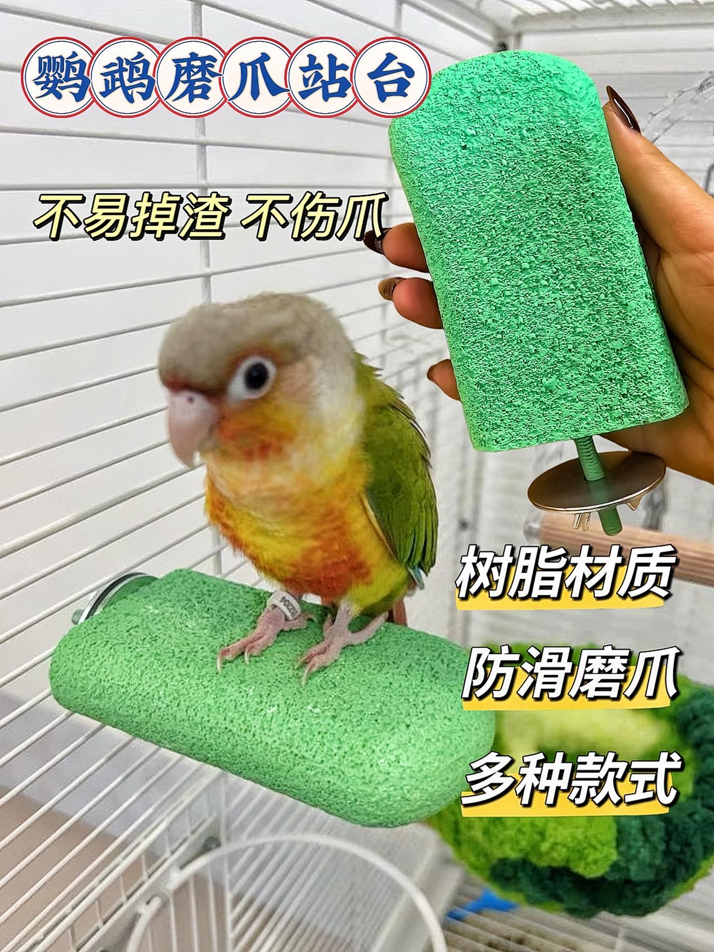 保持爪子健康  鹦鹉的爪子会不断生长，站台磨爪棒能够帮助鹦鹉磨掉爪子过...