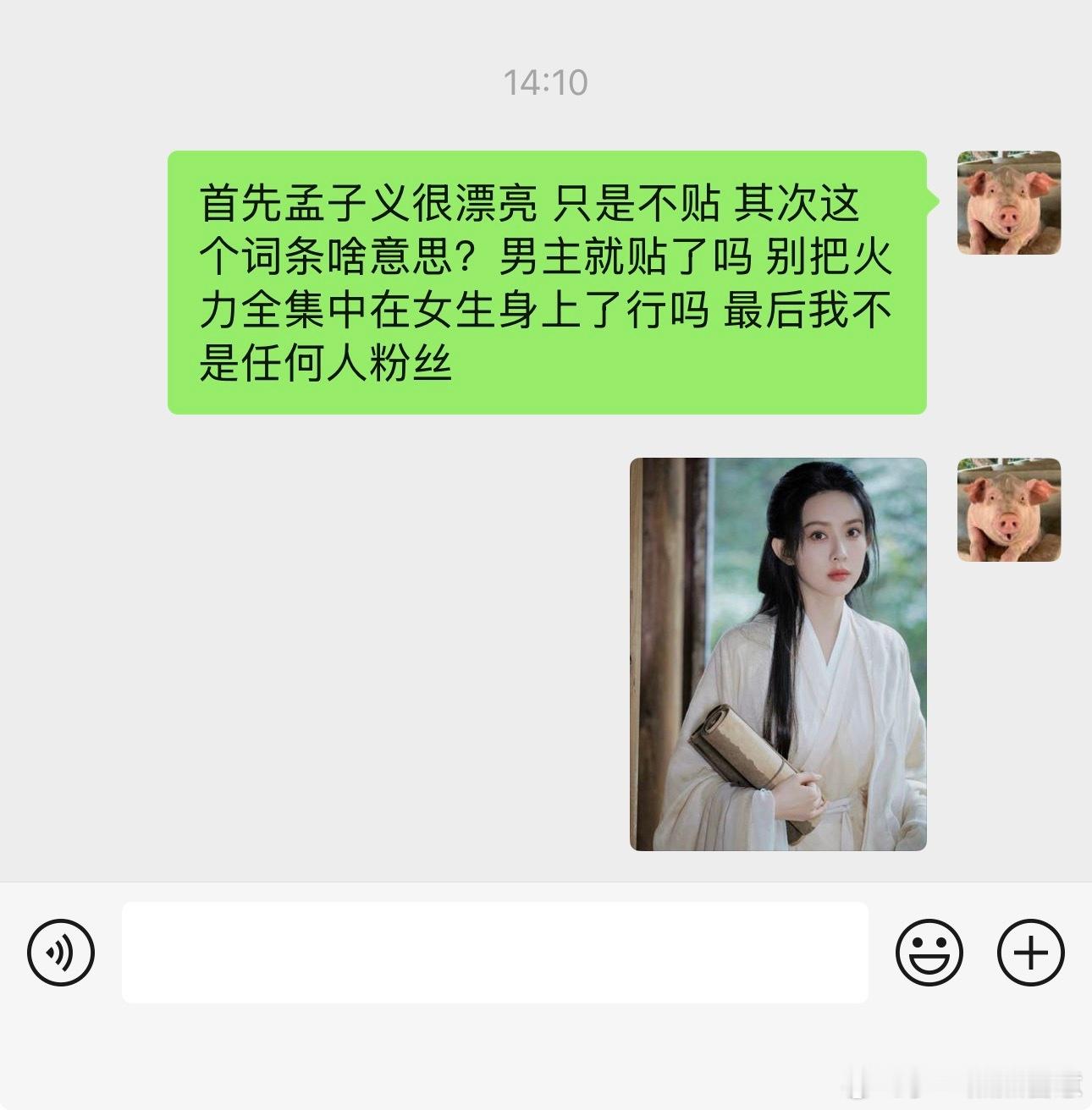 孟子义确实好看 但角色适配度确实一般 另外这词条到底啥意思啊？男主就完全贴了吗？