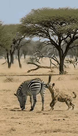 都不是好惹的！你知道斑马有多厉害吗鬣狗 斑马