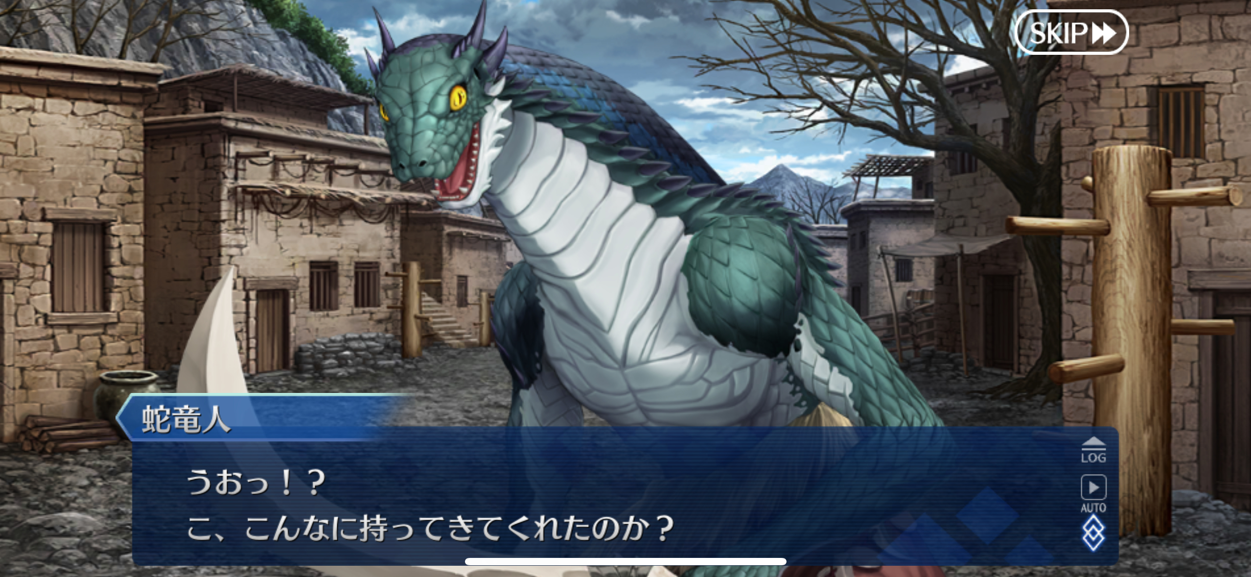 咕哒一行很快就带了一大坨肉回到了镇子，蛇龙人小贩愣住了。咕哒：还有呢！这比任务需