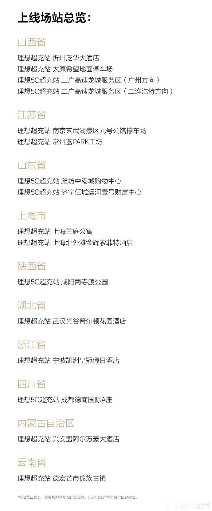 9月8号到14号这一周，理想一下子投了16座超充站，分布在山西、江苏、山东、上海