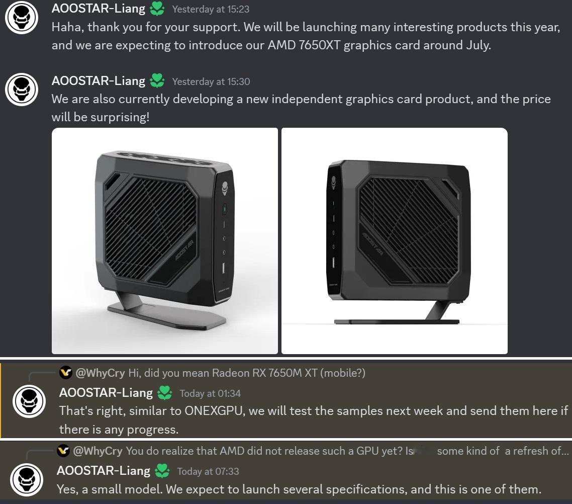 【AMD Radeon RX 7650M XT计划今年7月发布】近日，有厂商发布