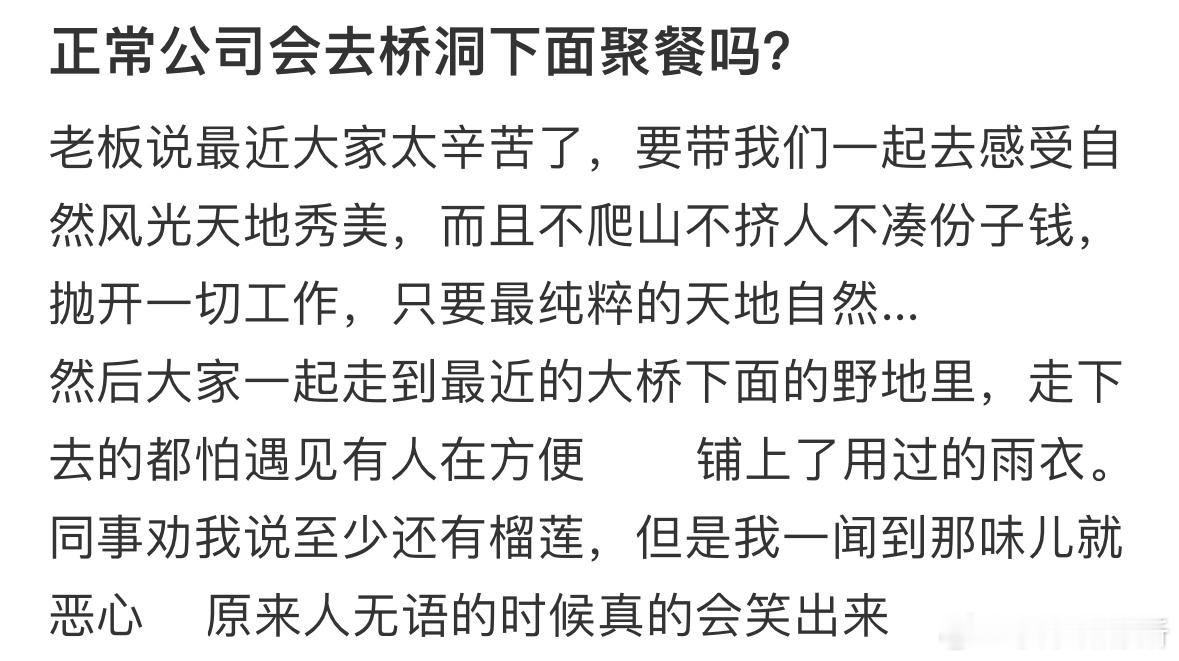 正常公司会去桥洞下面聚餐吗[哆啦A梦害怕] ​​​