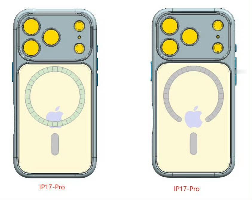 iPhone17 Pro背面logo下移，磁吸圈的位置不变的话就会导致logo不