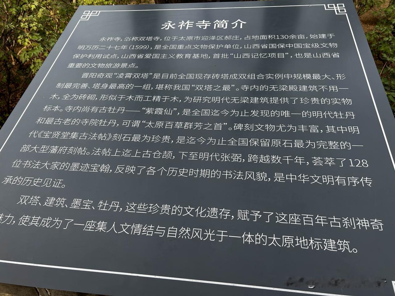太原永祚寺，也叫双塔寺，环境优美，满眼都是春天的嫩绿，我的伙伴们称作年轻的绿，伴